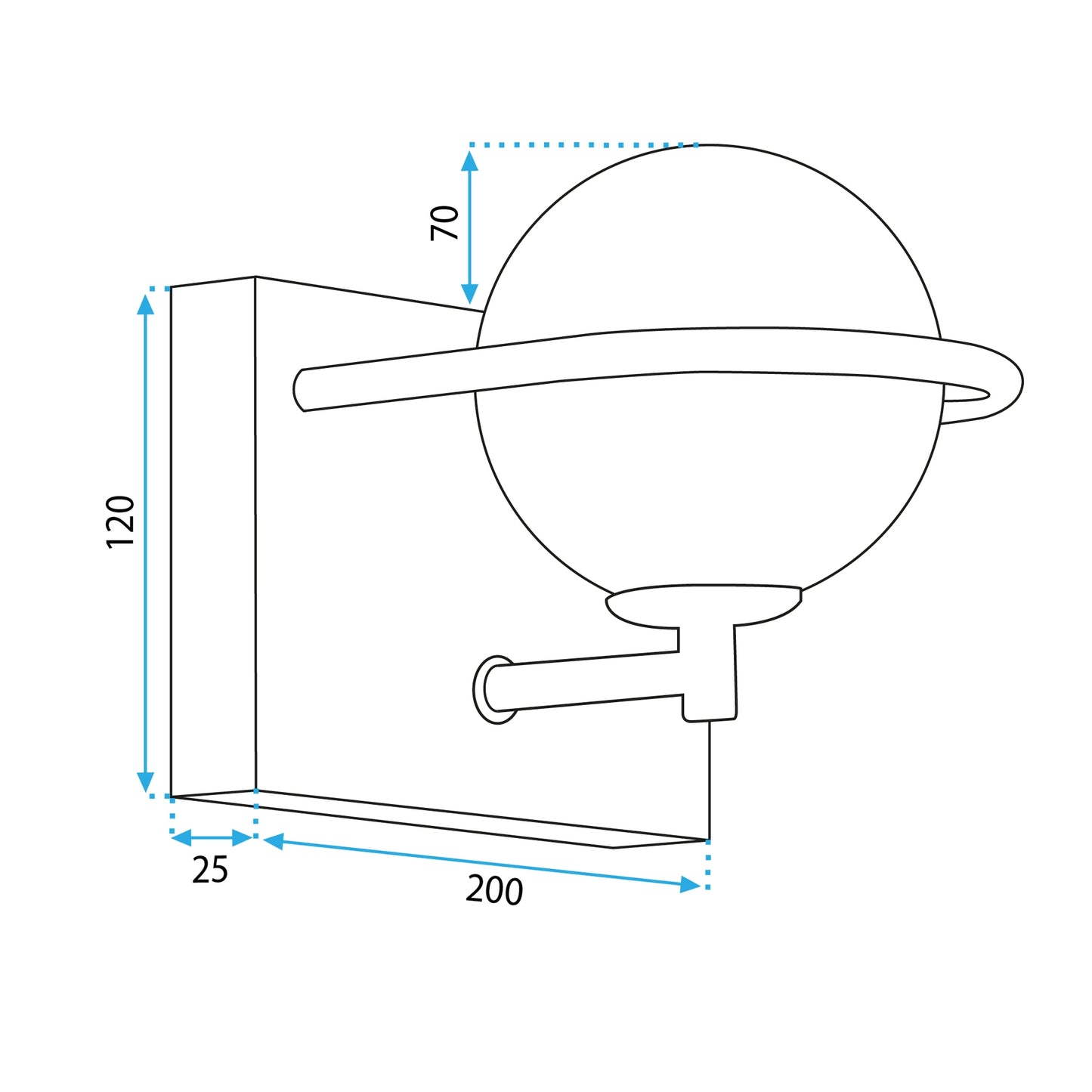 Lampa De Perete APP1300-1W Black Gold  8