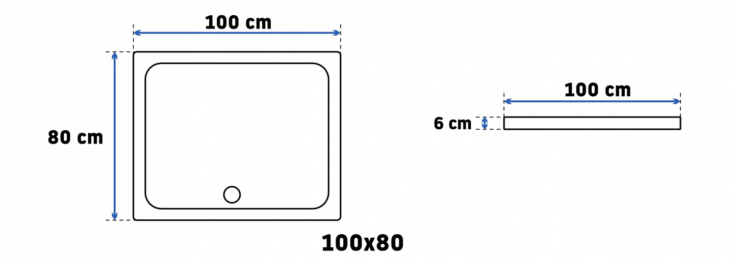 Cabină de duș Rea Punto 80x100 cm Gold cu cadita Savoy black 11