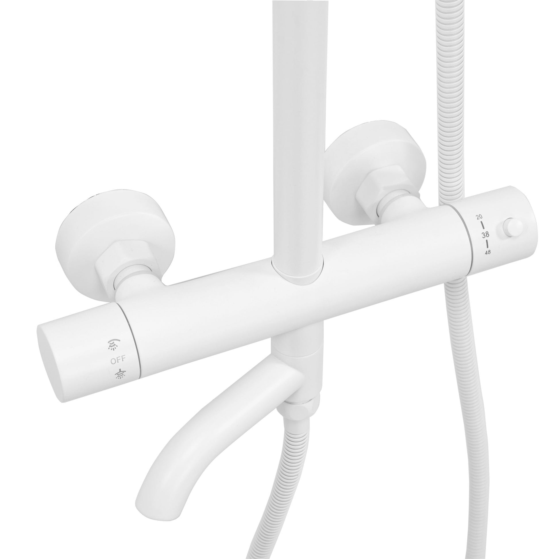 Set de dus cu termostat Lungo White Matt 8