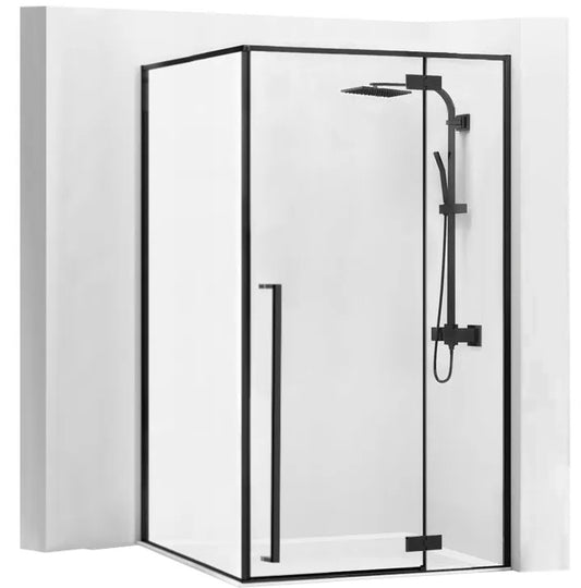 Cabina de dus Fargo 100x80 Black Mat cu cadita Savoy 1