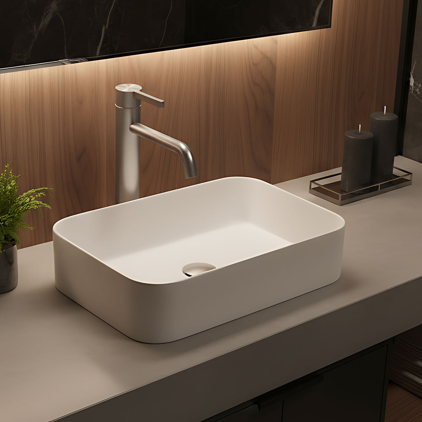 Baterie Pentru Baie Rea Foster Brush Nickel High  11