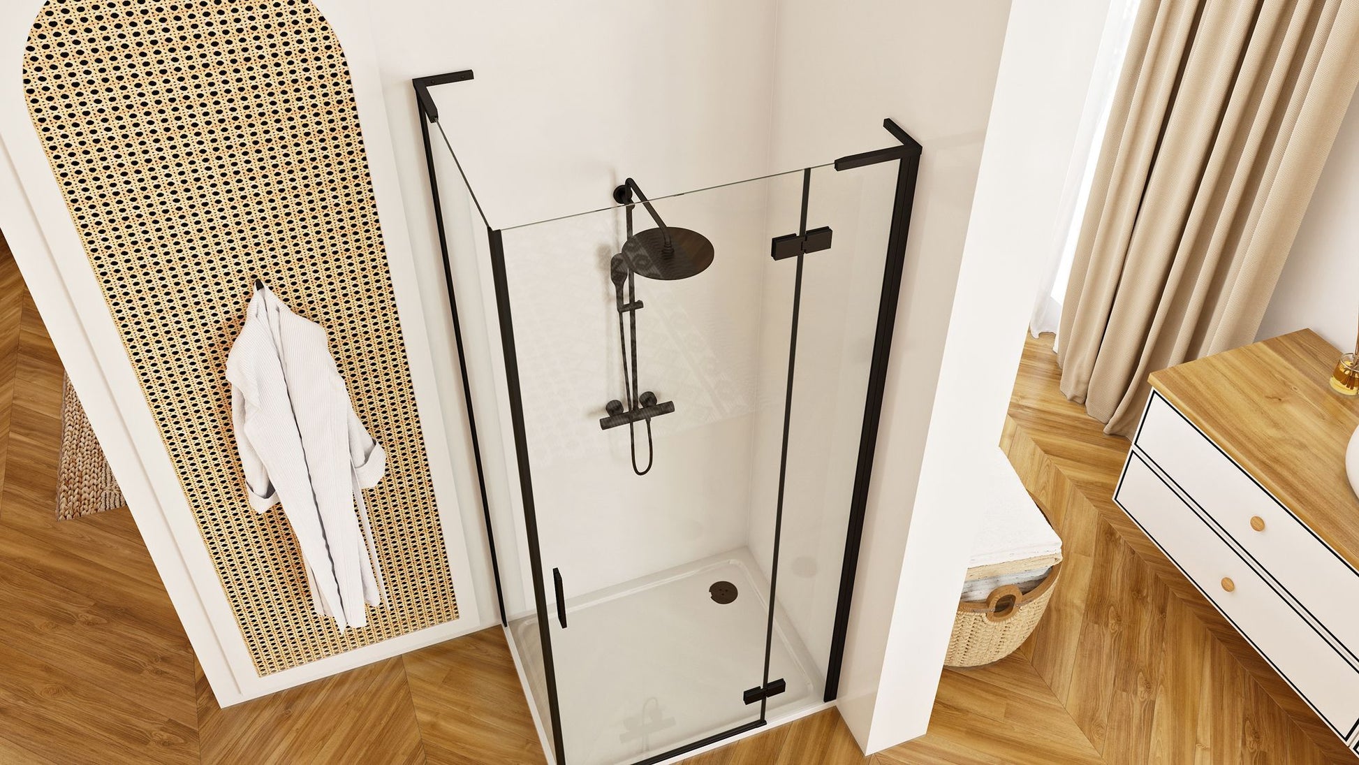 Cabina dus REA Hugo Black 100x90  5