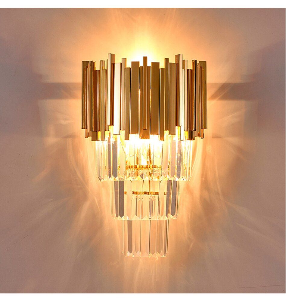 Lampă de cristal de perete aurie 312357  7