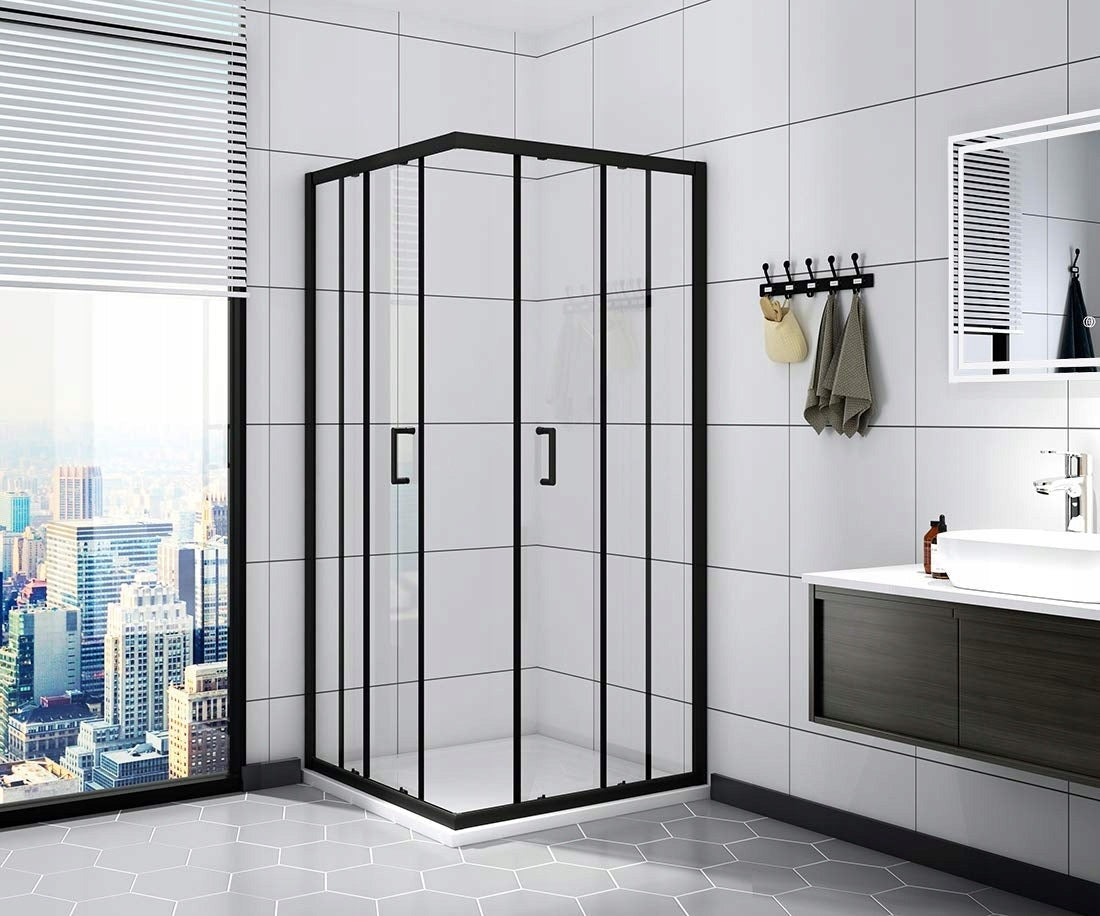 Cabina de dus Rea Vito Black Mat 80x80  3