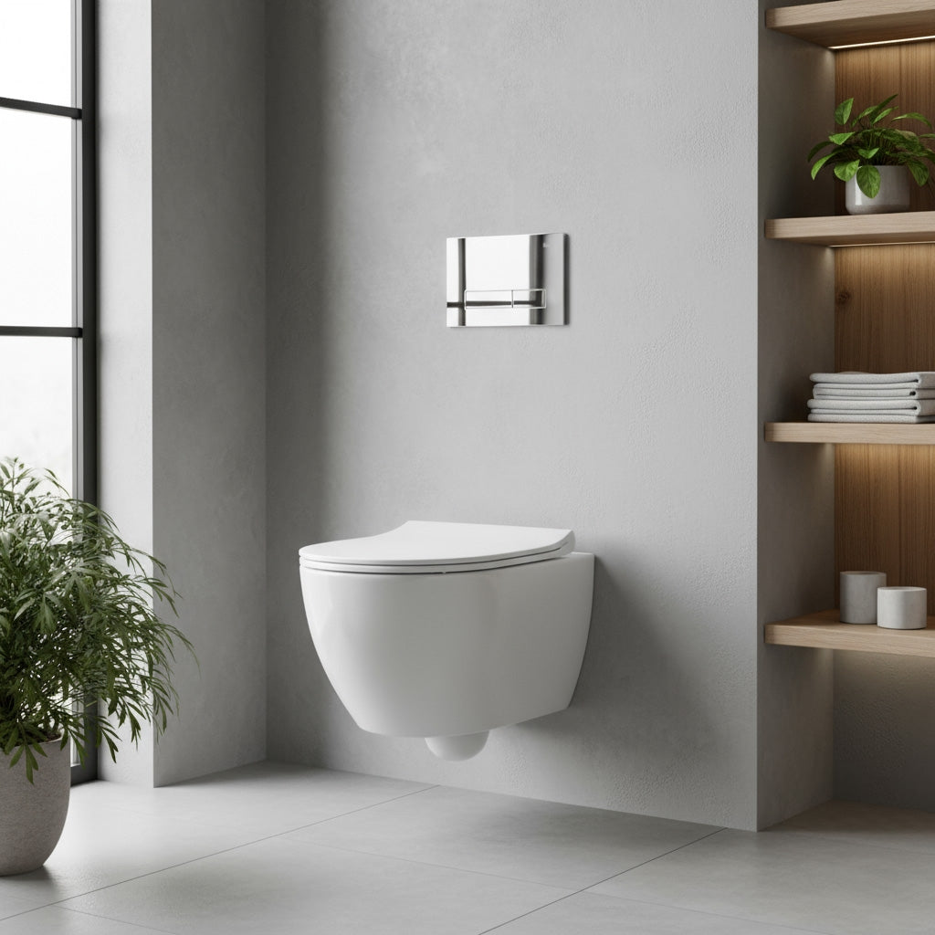 Cadru Wc Încastrat Rea Cu Buton Hd Chrome  8