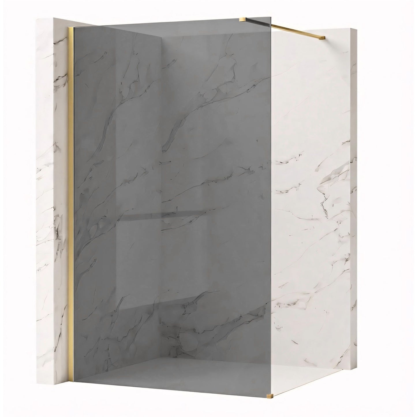 Paravan de dus Rea Flexi Grey / Brush Gold 120  2