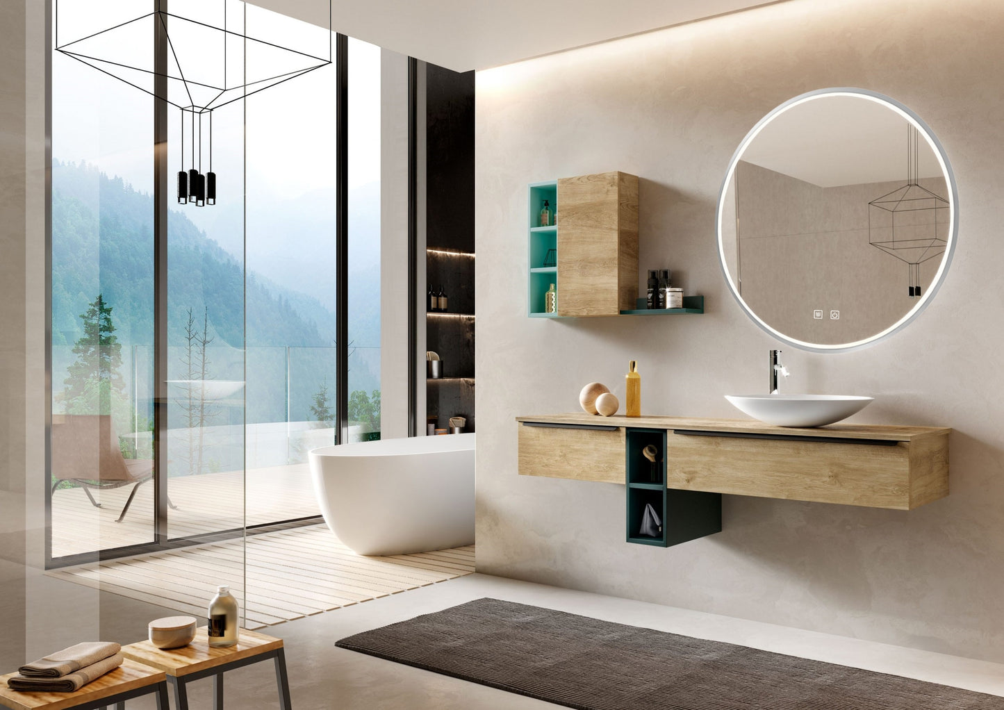 Oglindă LED 70cm MMJ BRUSH SILVER  9