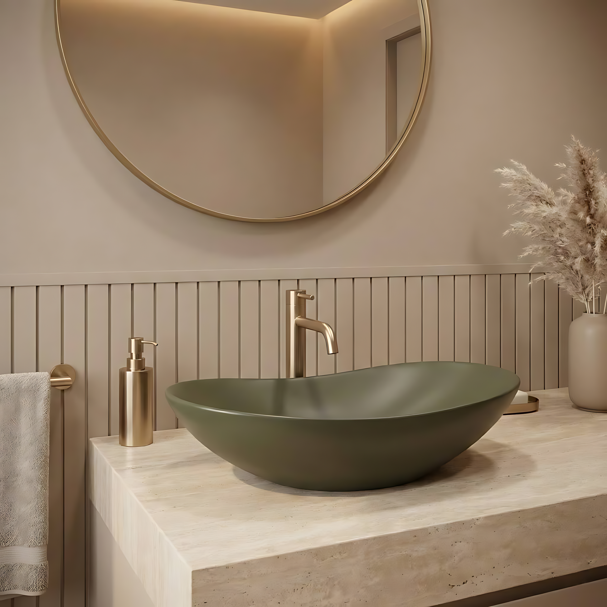 Lavoar pentru blat Rea Royal Olive Matt  10