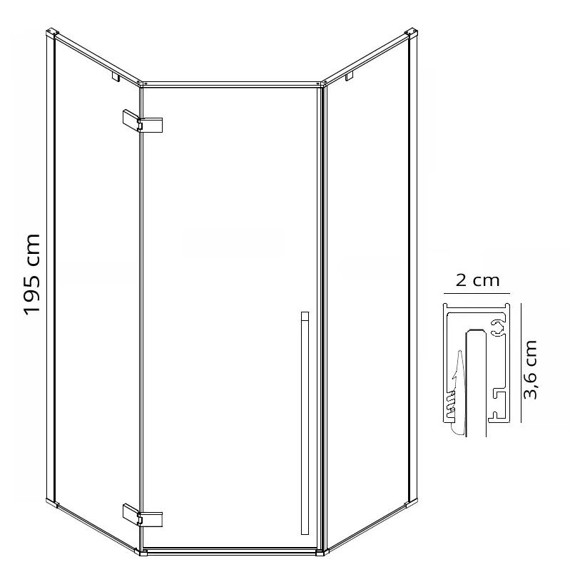 Cabina de dus DIAMOND GOLD  100x100  7