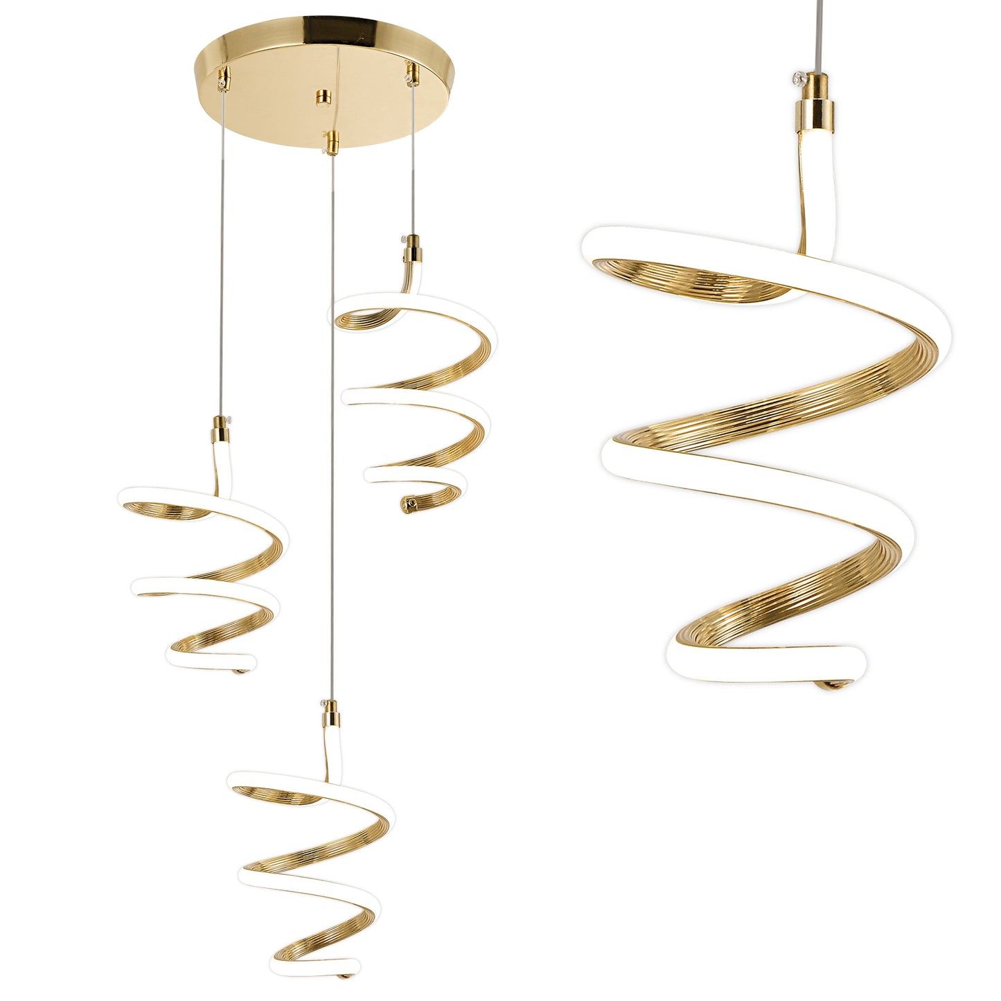 Lampă Suspendată Led G075-3cpr Gold  1