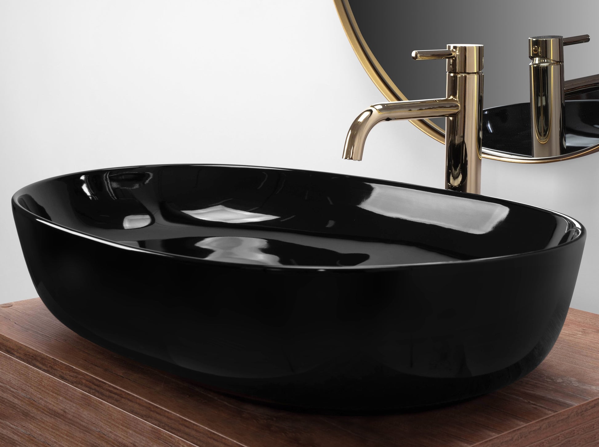 Lavoar ceramic pentru blat Rea CLEO Black  3