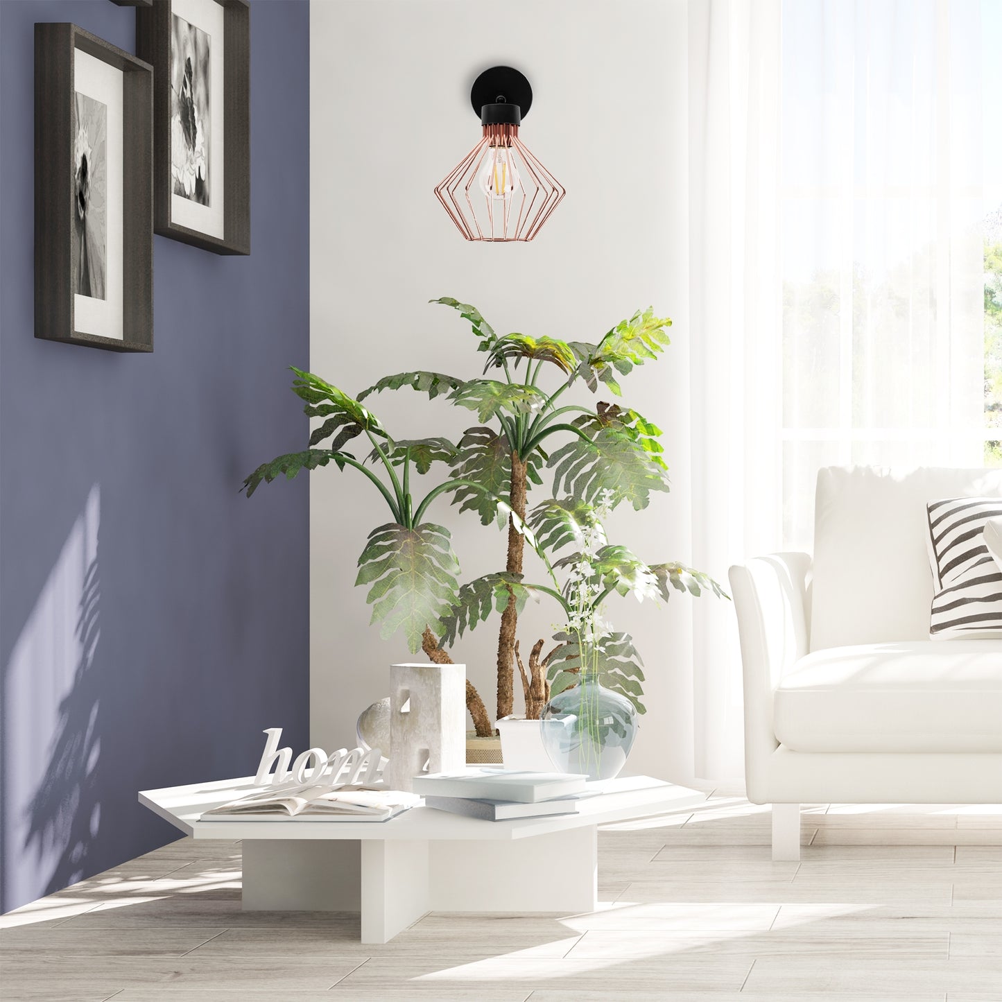 Aplica De Perete Metal Mansardă Roz Negru APP534-1W  5