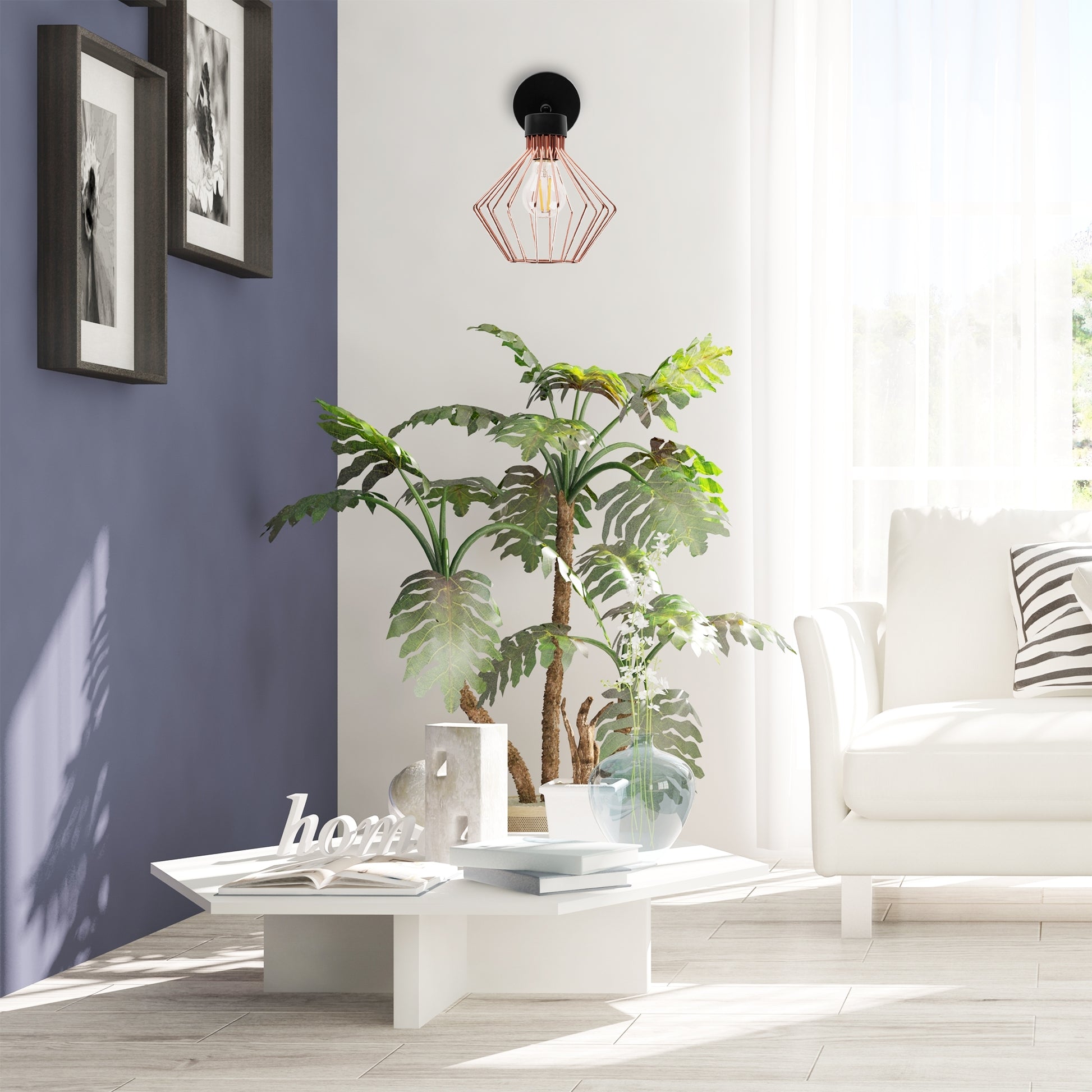 Aplica De Perete Metal Mansardă Roz Negru APP534-1W  5