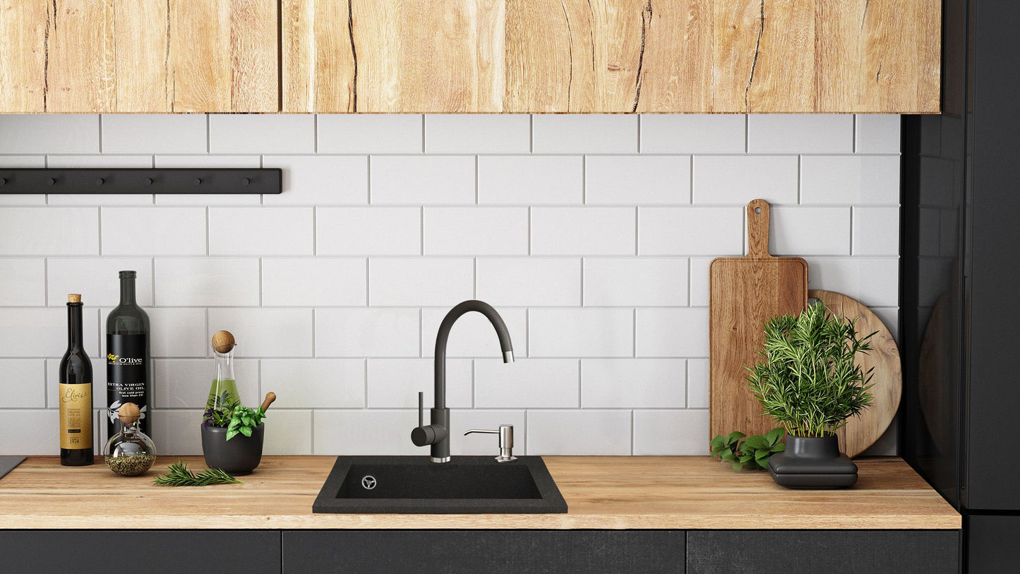 Chiuveta bucatarie Granit West black metalic Negru  5