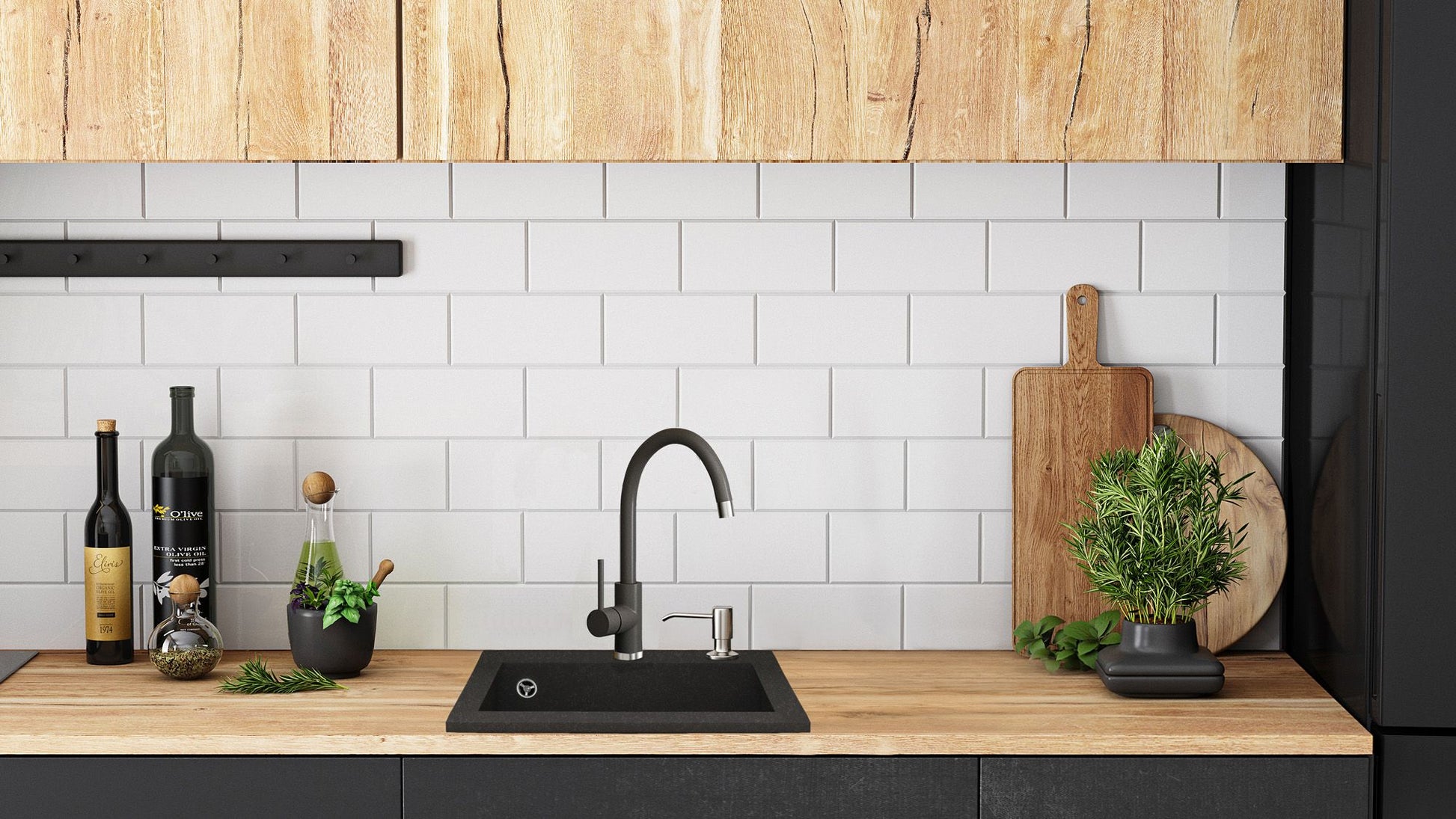 Chiuveta bucatarie Granit West black metalic Negru  5