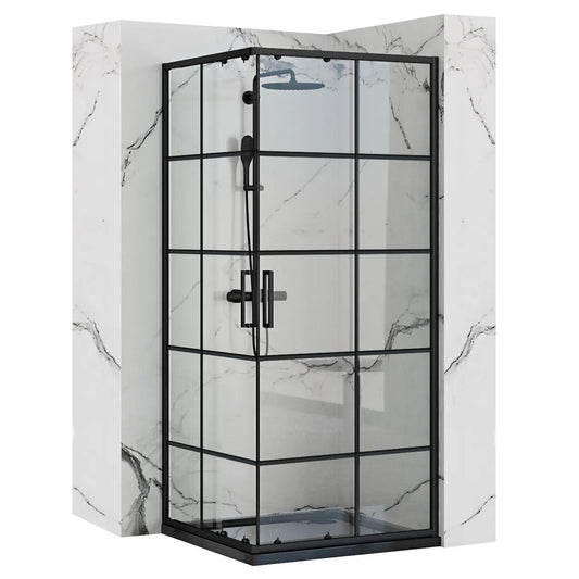 Cabina de dus Rea Concept Black 80x80 Negru fara cadita 1
