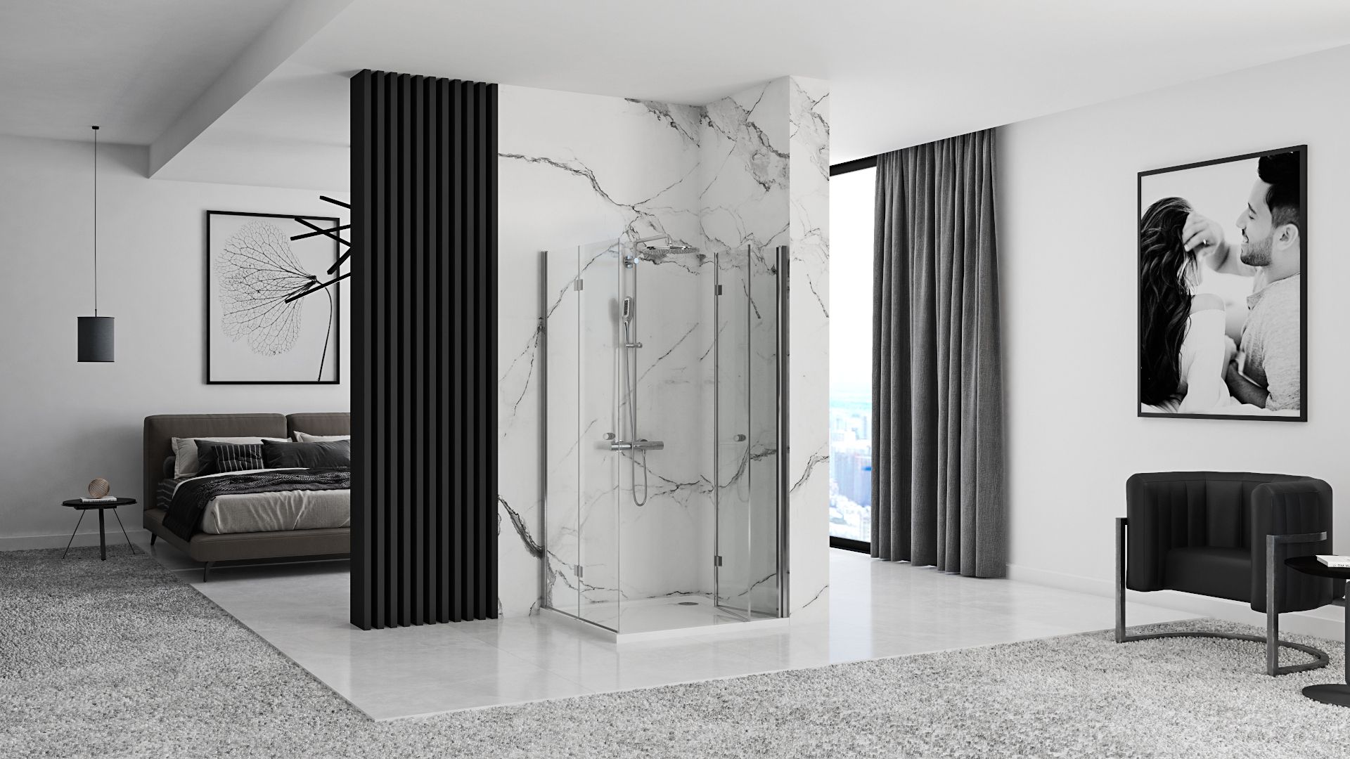 Cabina de dus pliabil Rea Fold N2 Modul 100 x 110 5