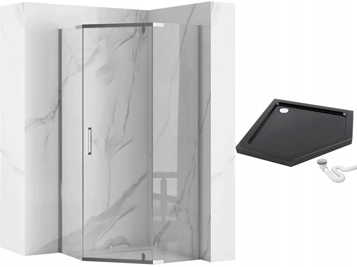 Cabina de dus AXIN Chrom  90x90 cu cadita Diamond alb 7