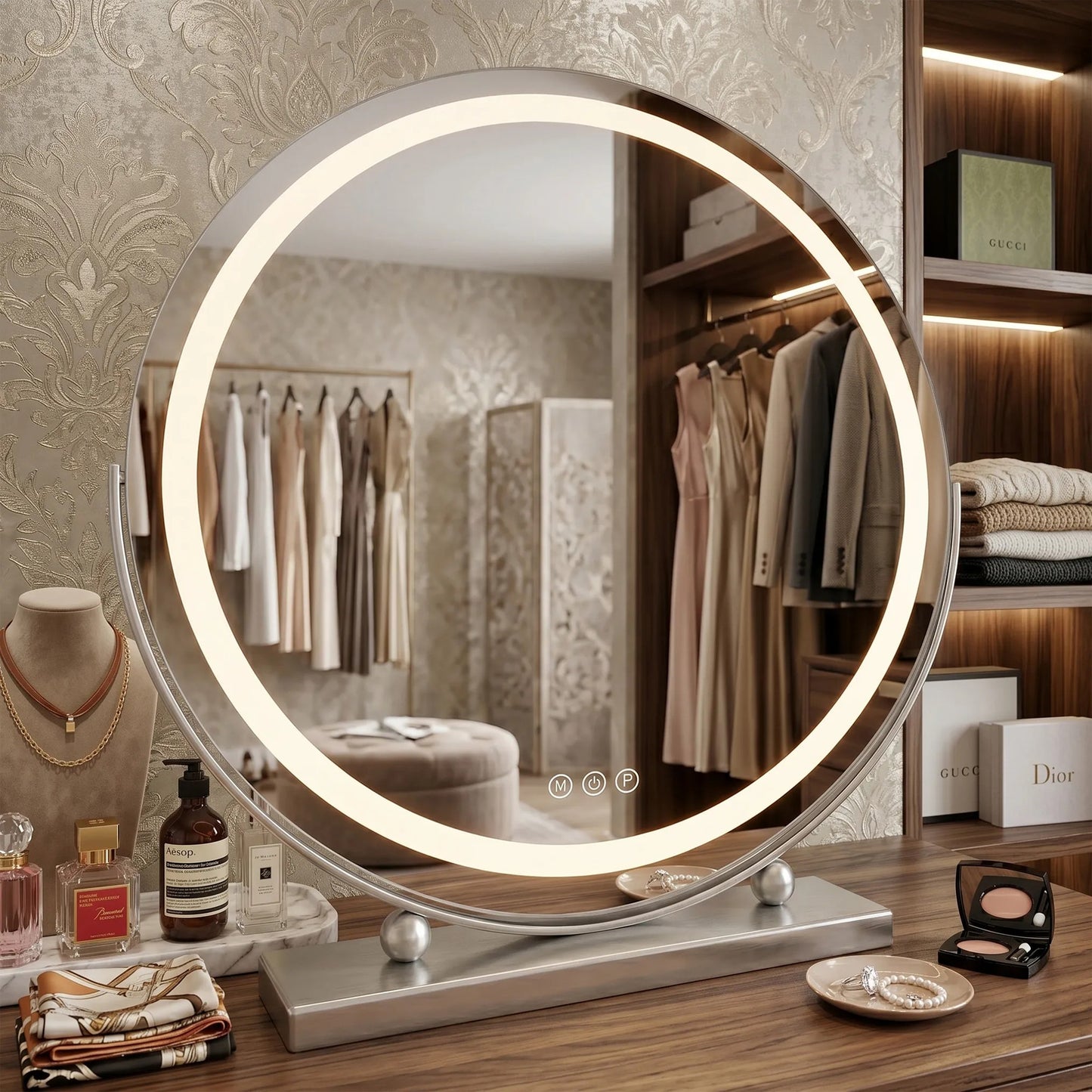 Oglindă LED MAKE-UP Chrome 50 cm  4