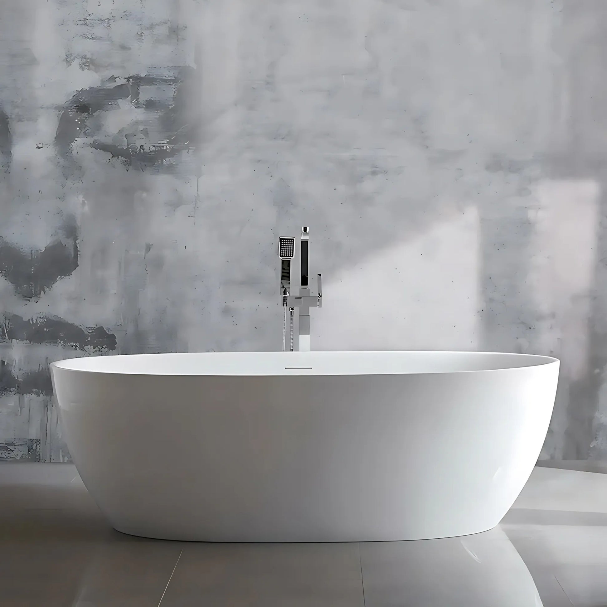 Cadă acrilică freestanding ROMA 170 Capac dop aur periat 4