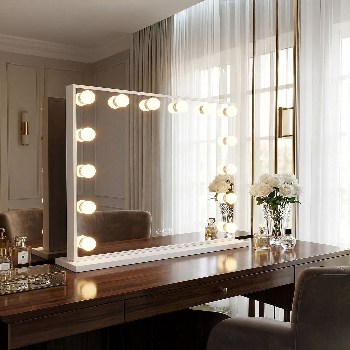 Oglindă LED HOLLYWOOD White 80x60  4