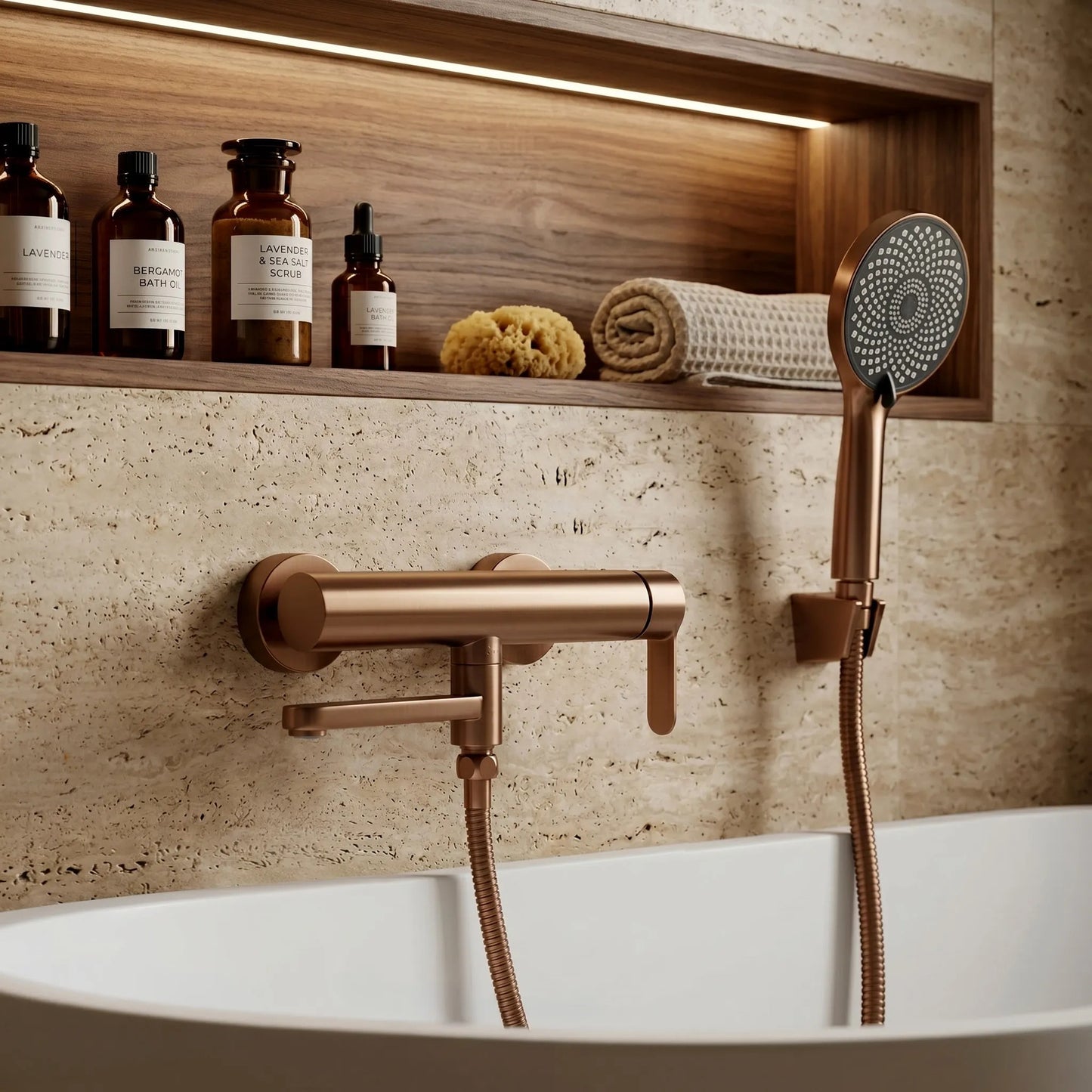 Baterie pentru cadă Rea Arcos Brushed Copper  4
