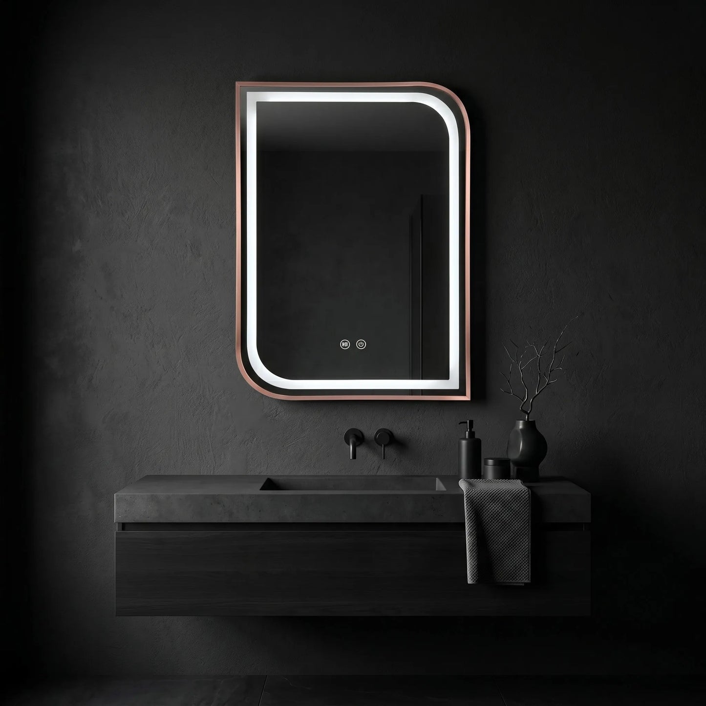 Oglindă LED ZONE 70x50 BRUSH  ROSE GOLD  4