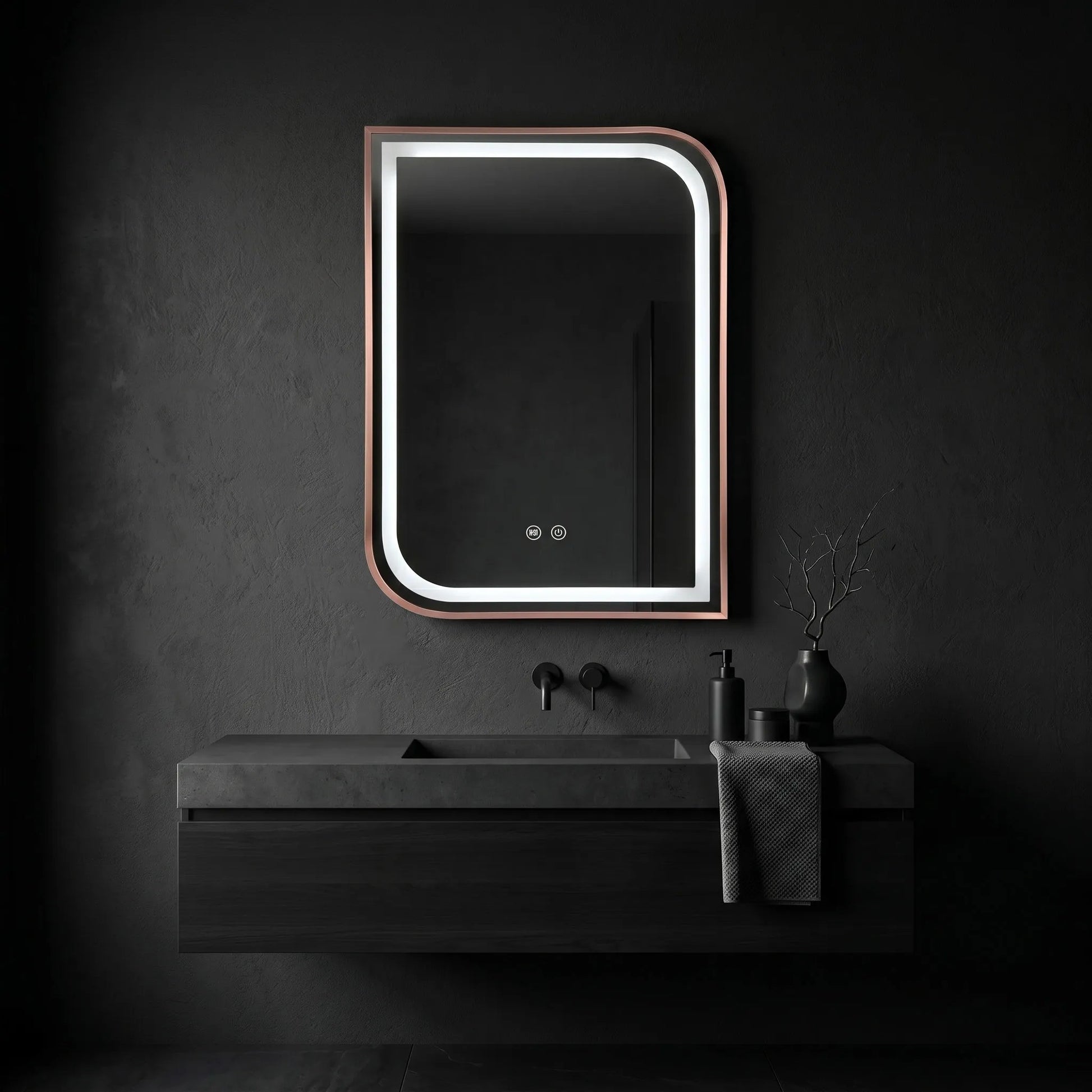 Oglindă LED ZONE 70x50 BRUSH  ROSE GOLD  4