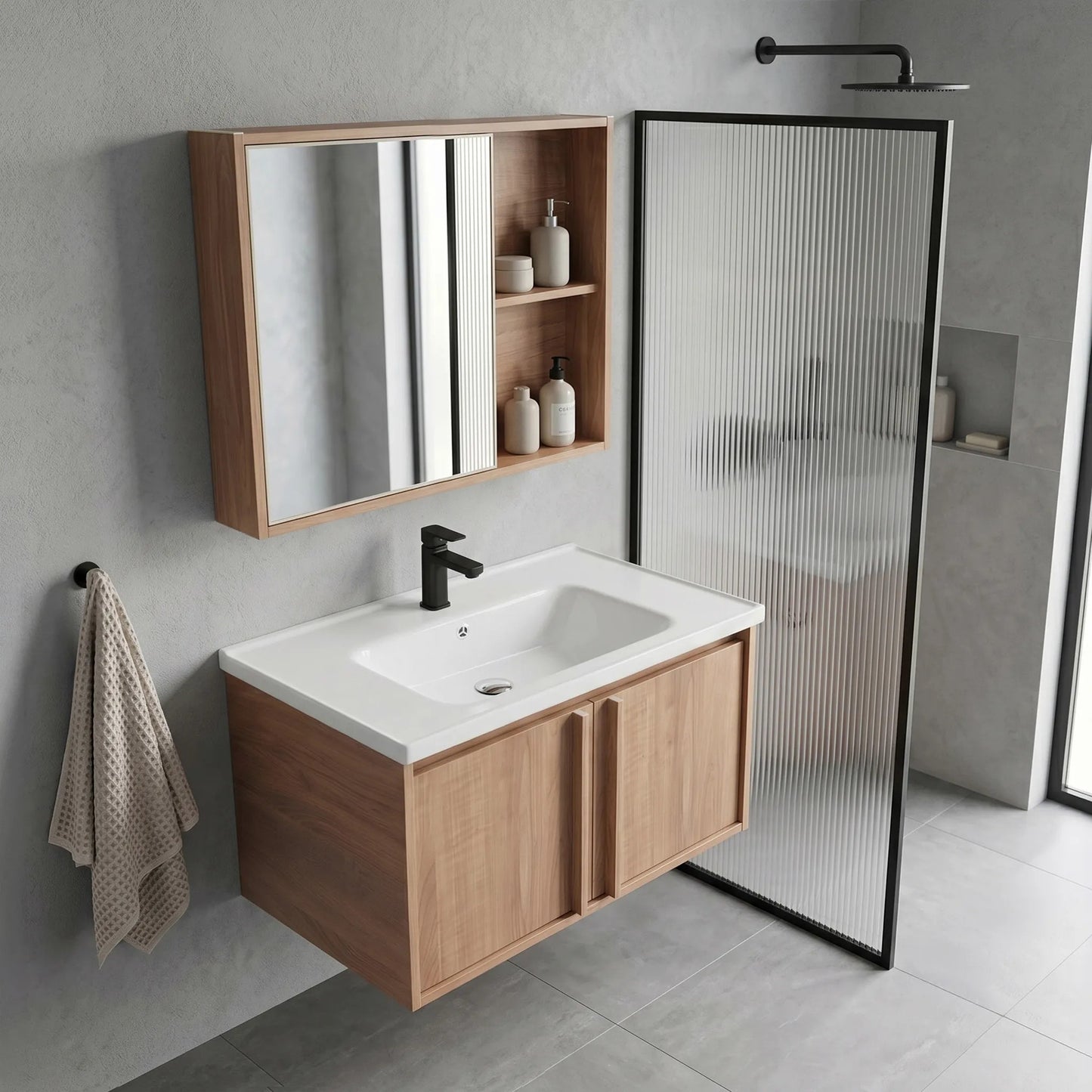 Set mobilier de baie cu lavoar Gama T25023 HHL 70CM  4