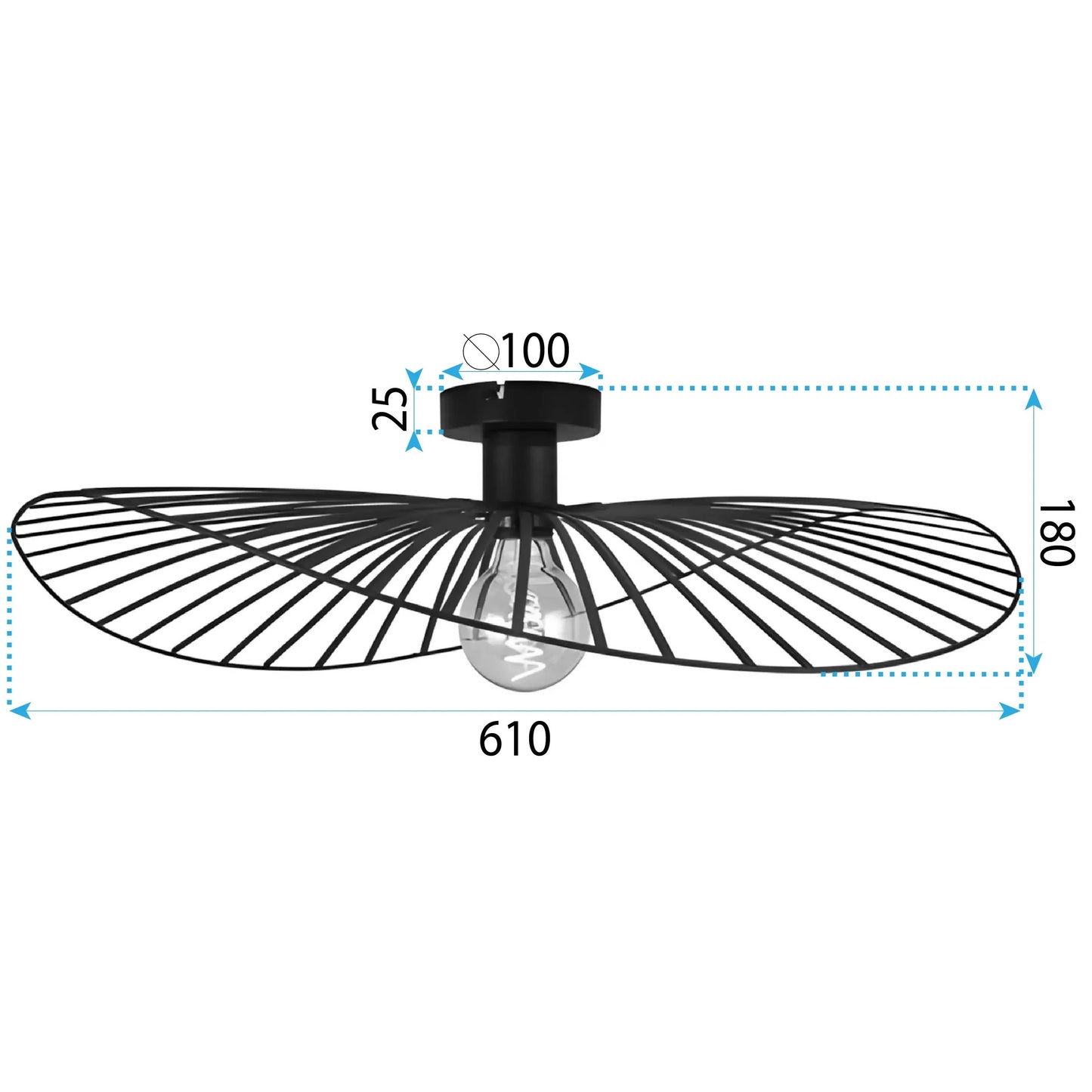 Lampă suspendată APP1843-1C BLACK  4