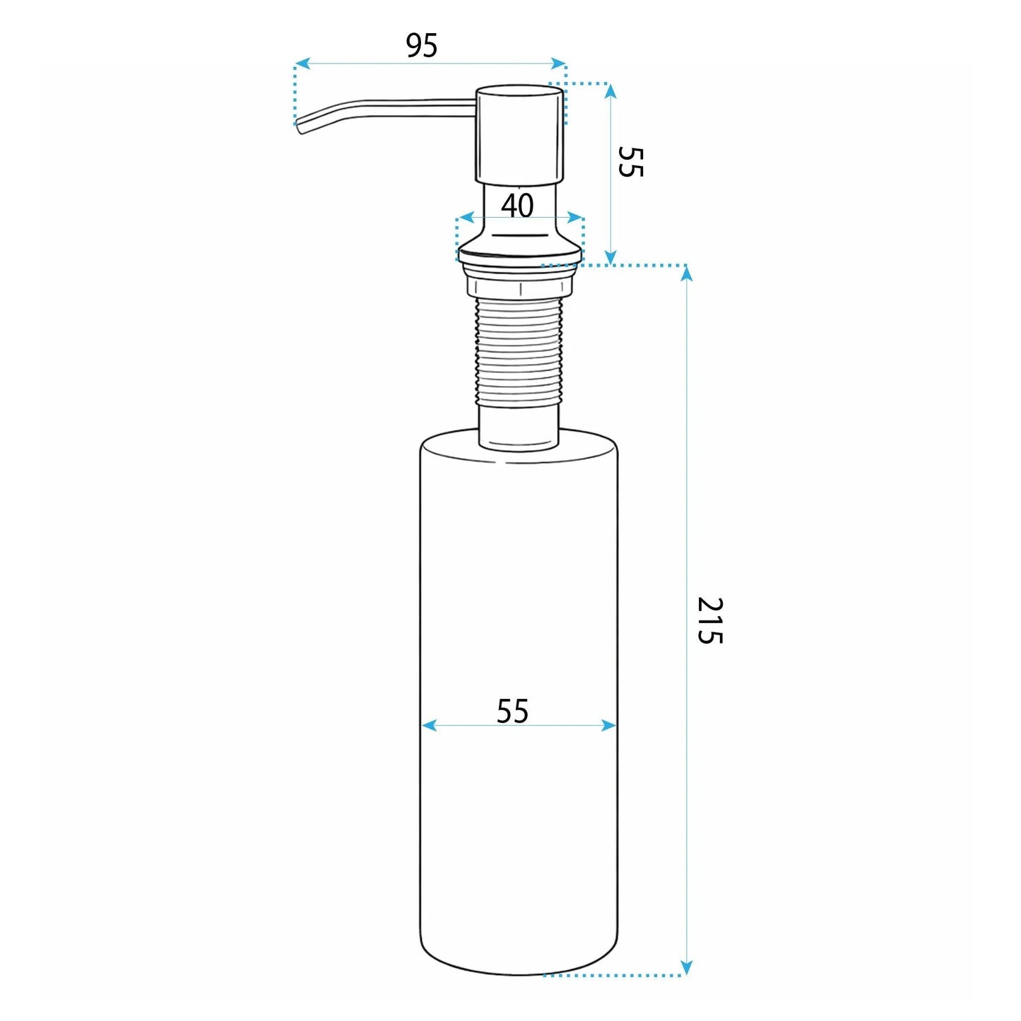 Dispenser chuveta pentru detergent Rea LON Brush Nickel  4