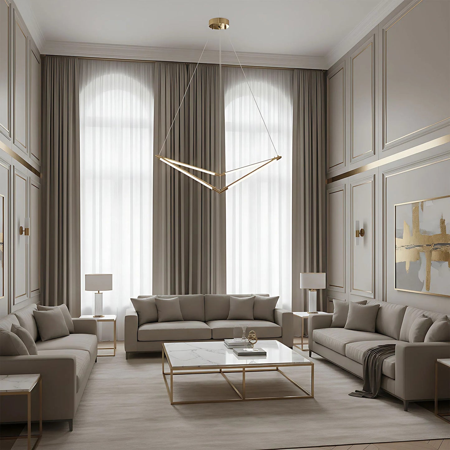 lampă suspendată LED APP1776-CP Brush Gold  4
