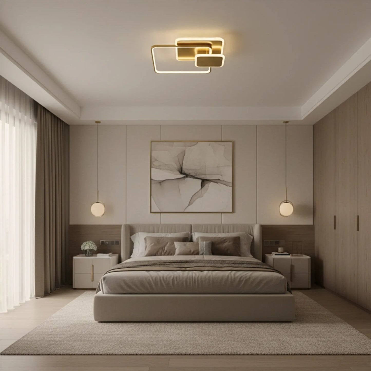 Lampă de tavan APP1714-C Brush Gold LED  4