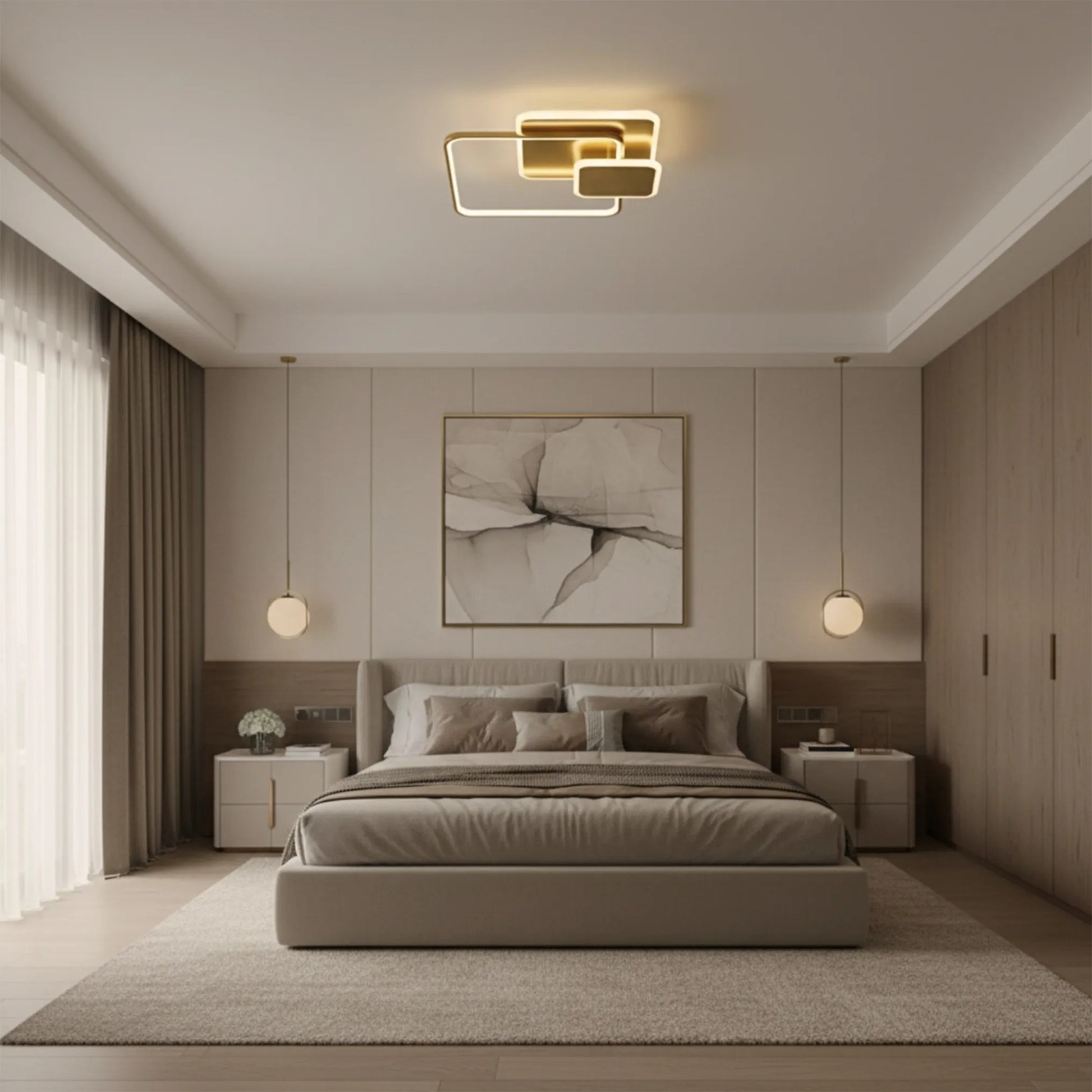 Lampă de tavan APP1714-C Brush Gold LED  4