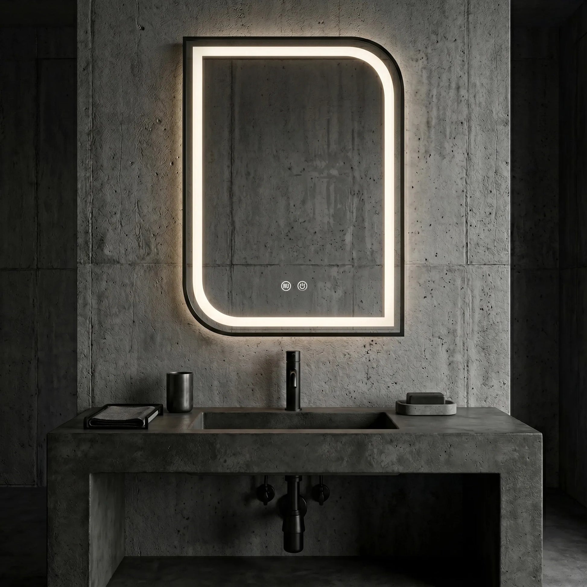 Oglindă LED ZONE 80X60 BLACK  4