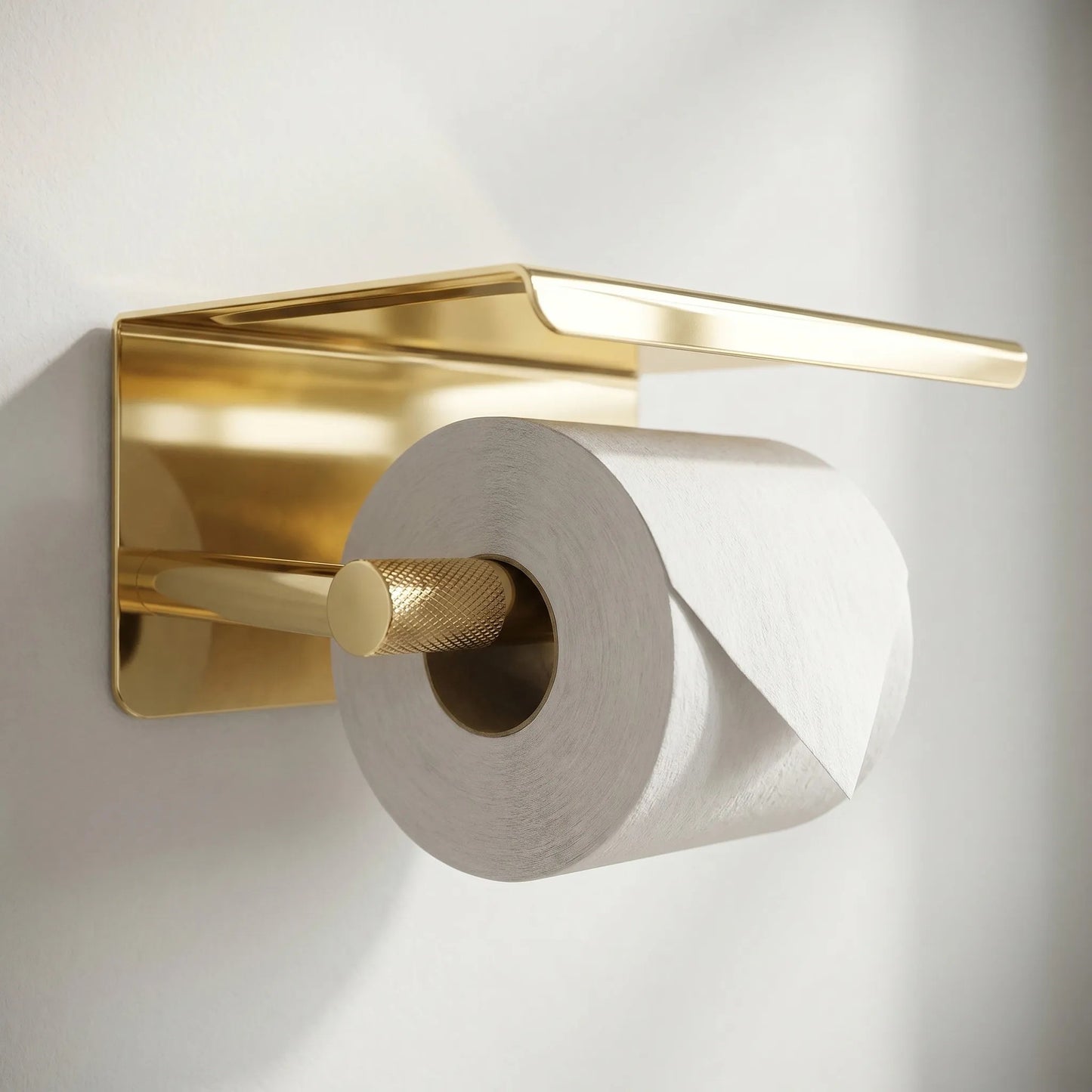Suport pentru hârtie igienică cu poliță 6613 Modern Gold  4