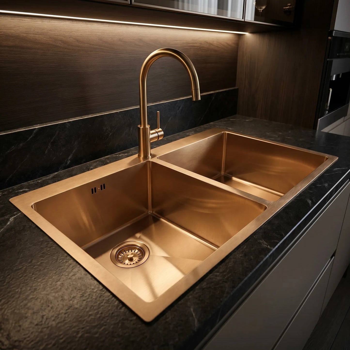 Chiuvetă inox Joel  BRUSH COPPER fără robinet de bucătărie 4