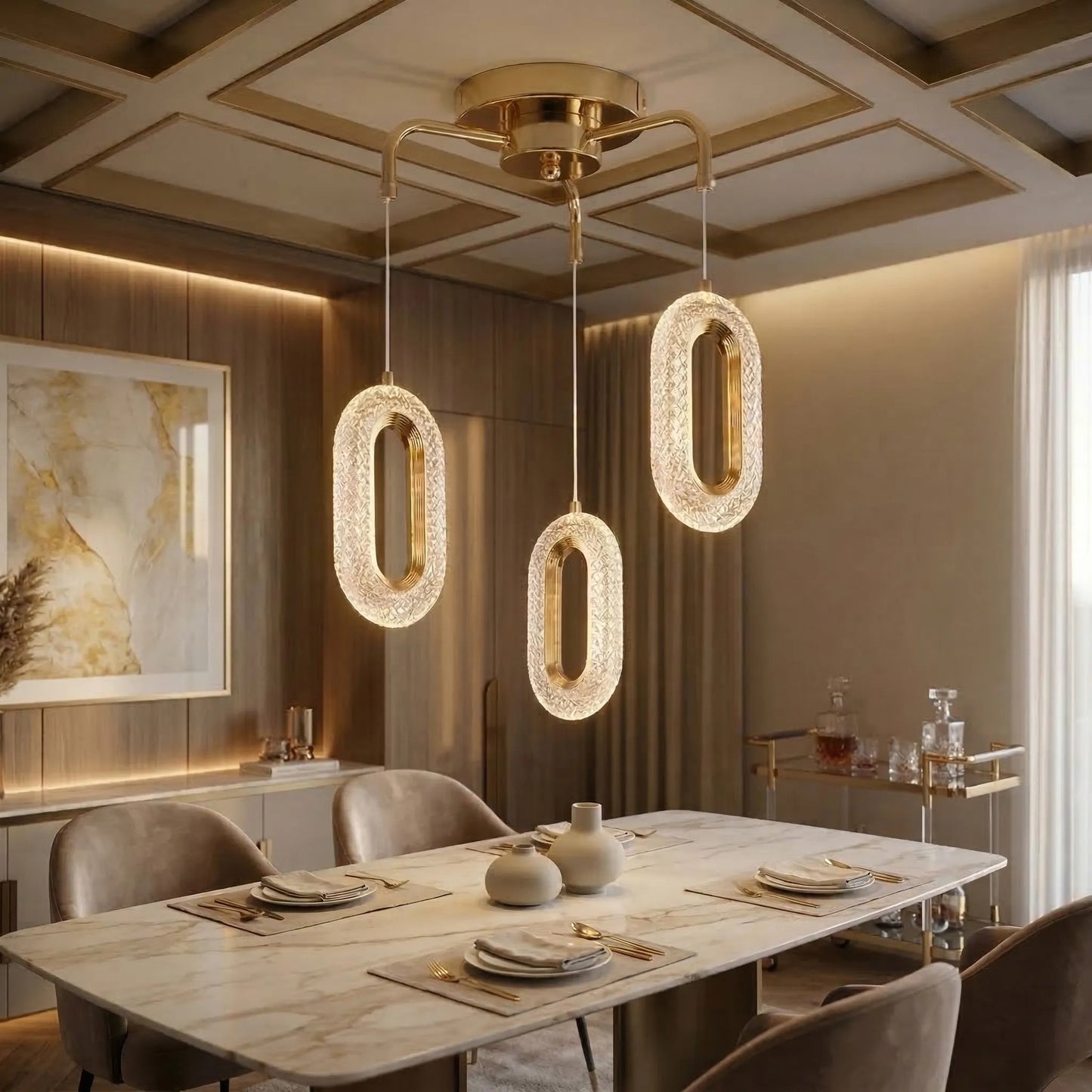 LAMPĂ LED SUSPENDATĂ DE TAVAN G173-3CP GOLD  4