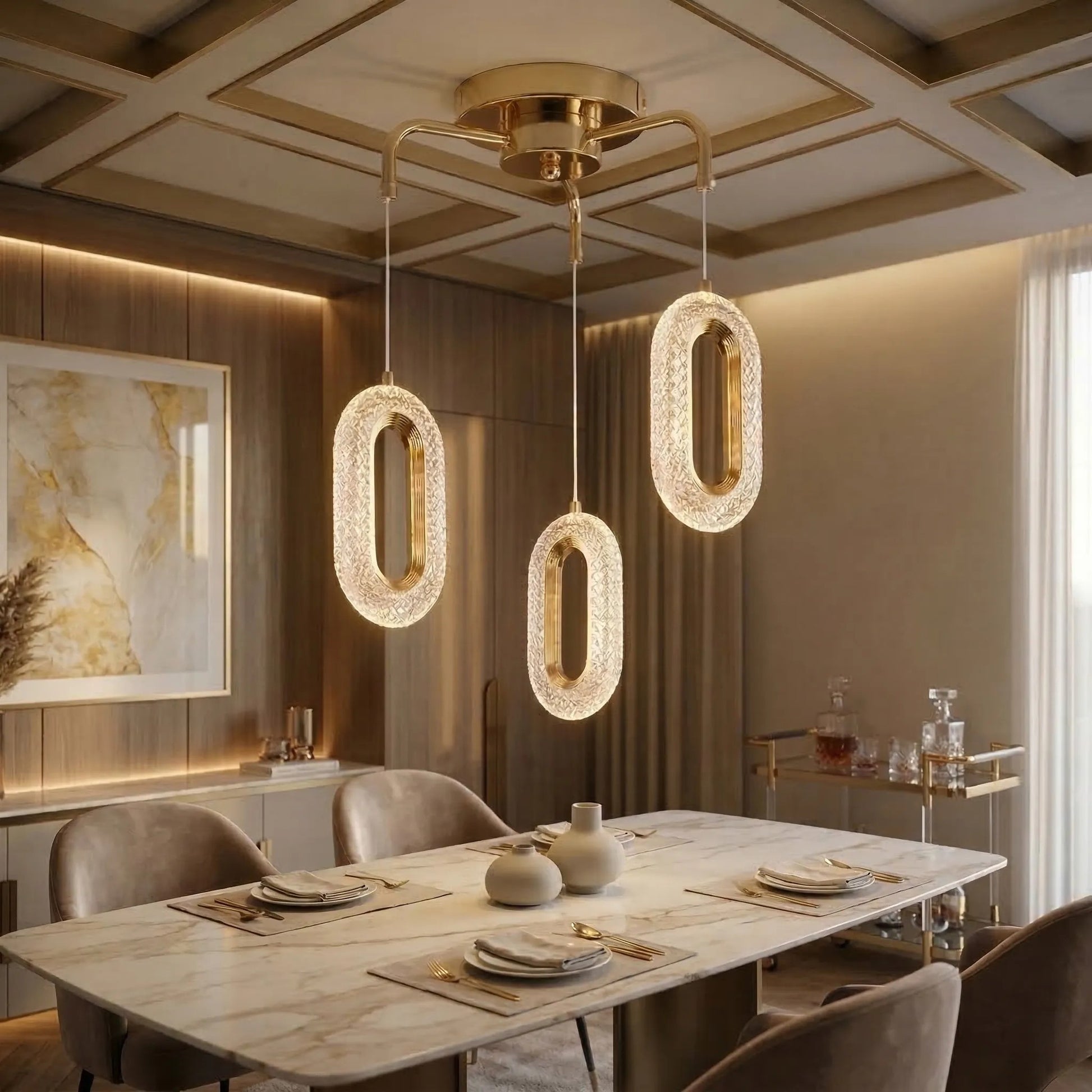LAMPĂ LED SUSPENDATĂ DE TAVAN G173-3CP GOLD  4