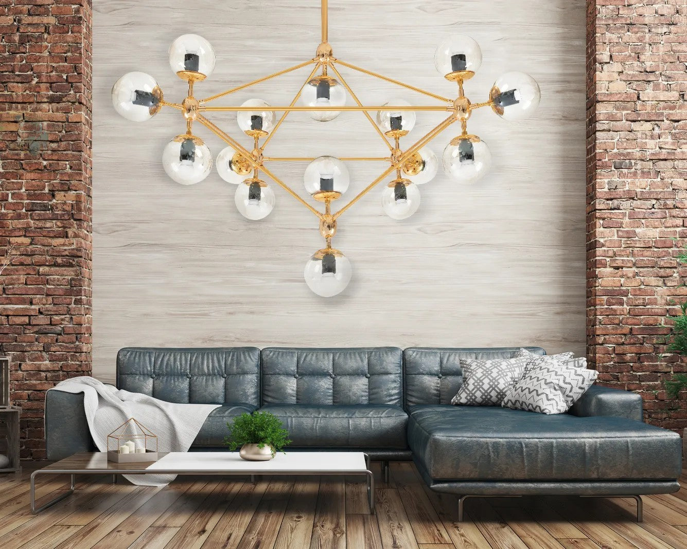 Lampă suspendată de tavan Aurie APP267-15C  4