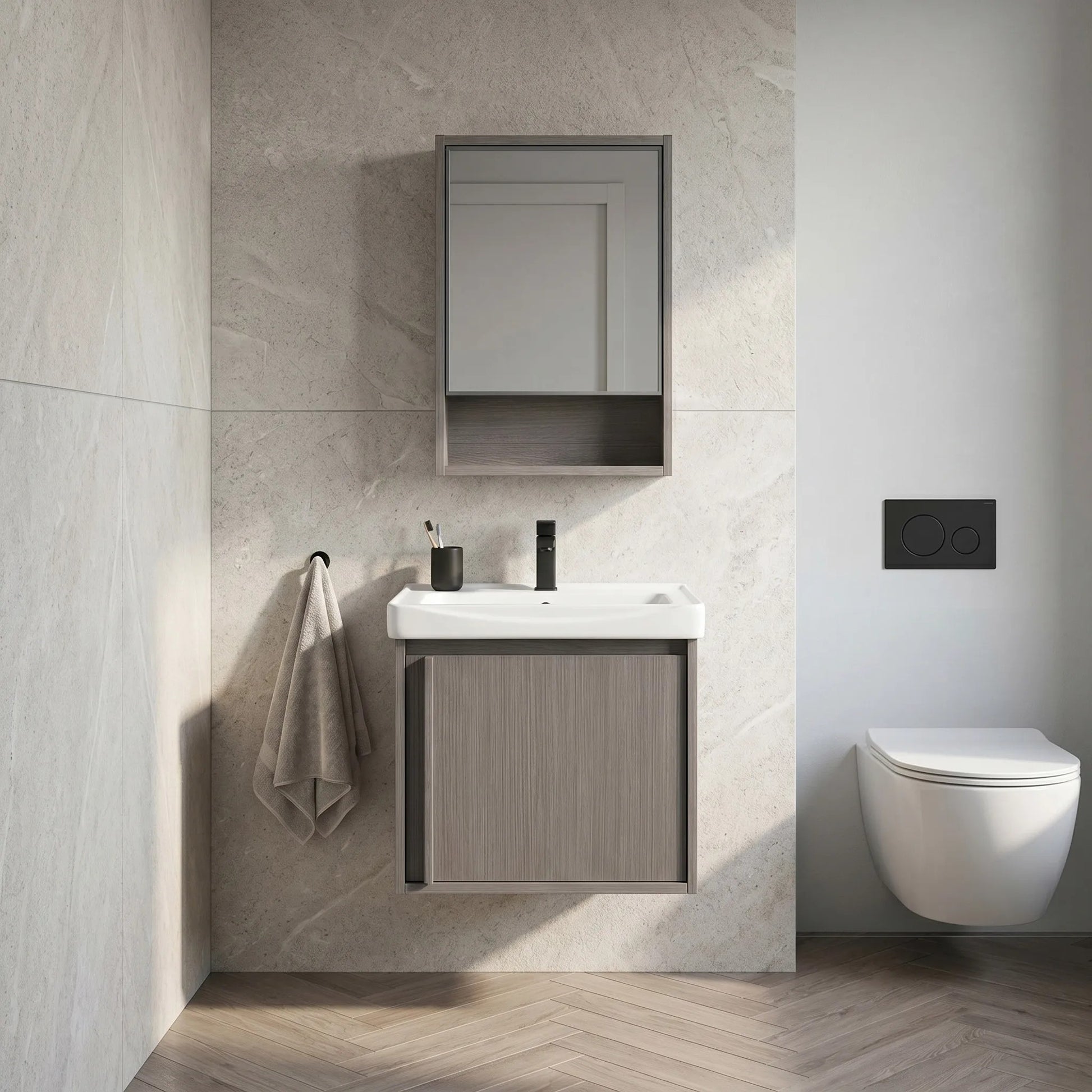 Set mobilier de baie cu lavoar Gama T25023 KJM 50CM  4