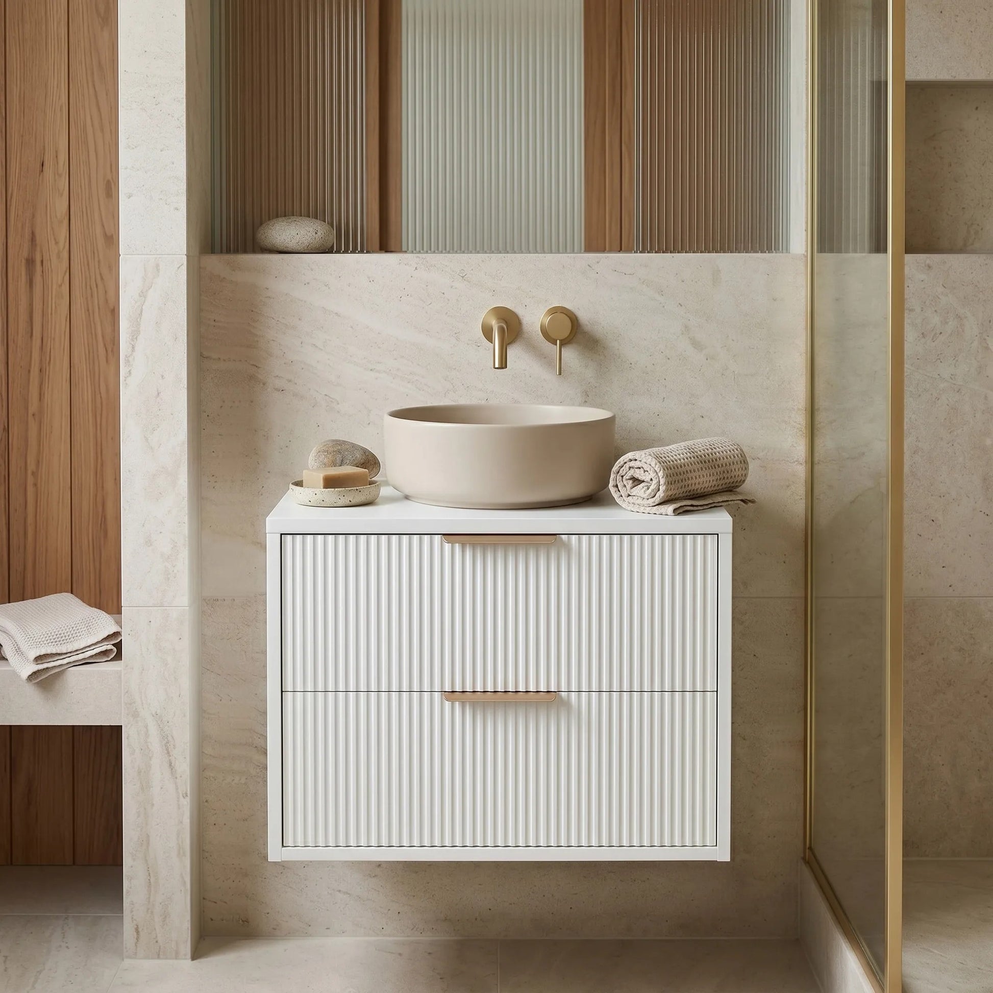 Dulap baie pentru lavoar Rea Mono 60cm White  4