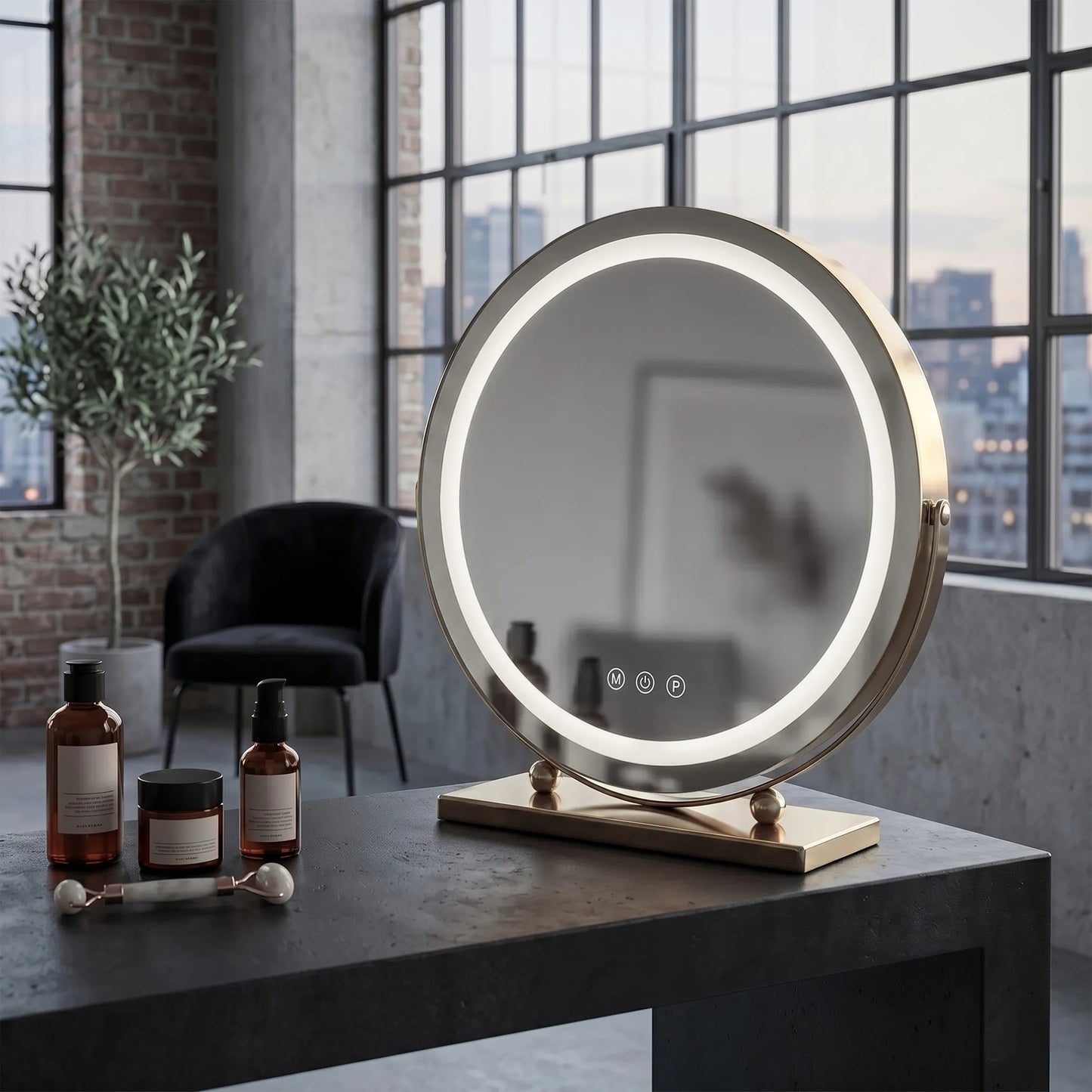 Oglindă LED MAKE-UP L.Gold 40 cm  4