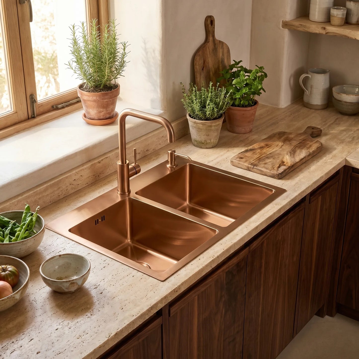 Chiuvetă inox Toby BRUSH COPPER fără robinet de bucătărie 4