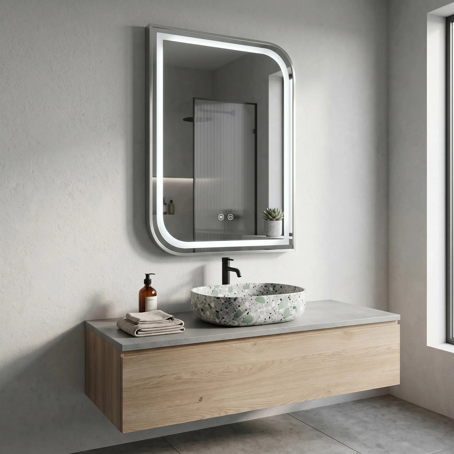 Oglindă LED ZONE 80x60 BRUSH NICKEL  4