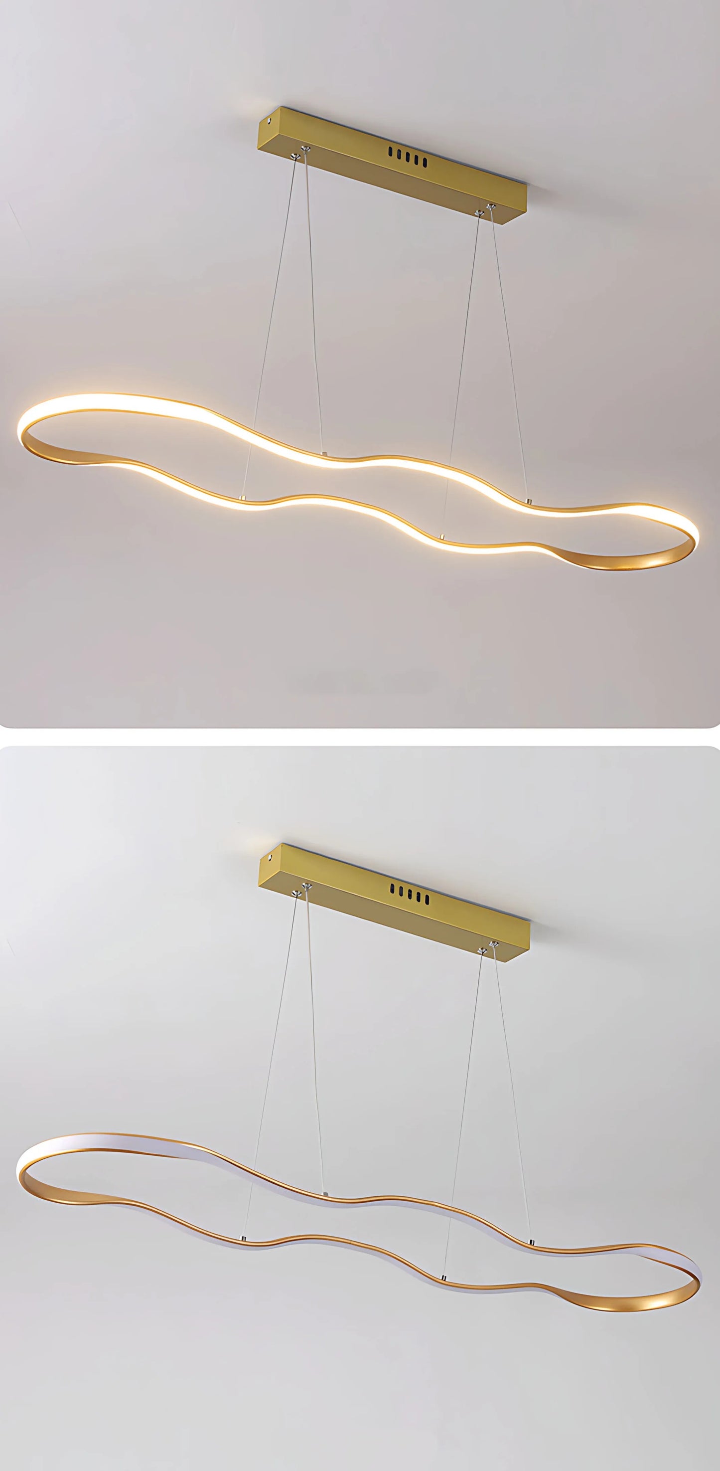 Lampă suspendată LED de tavan LHJ027-CP 100cm aurie  4