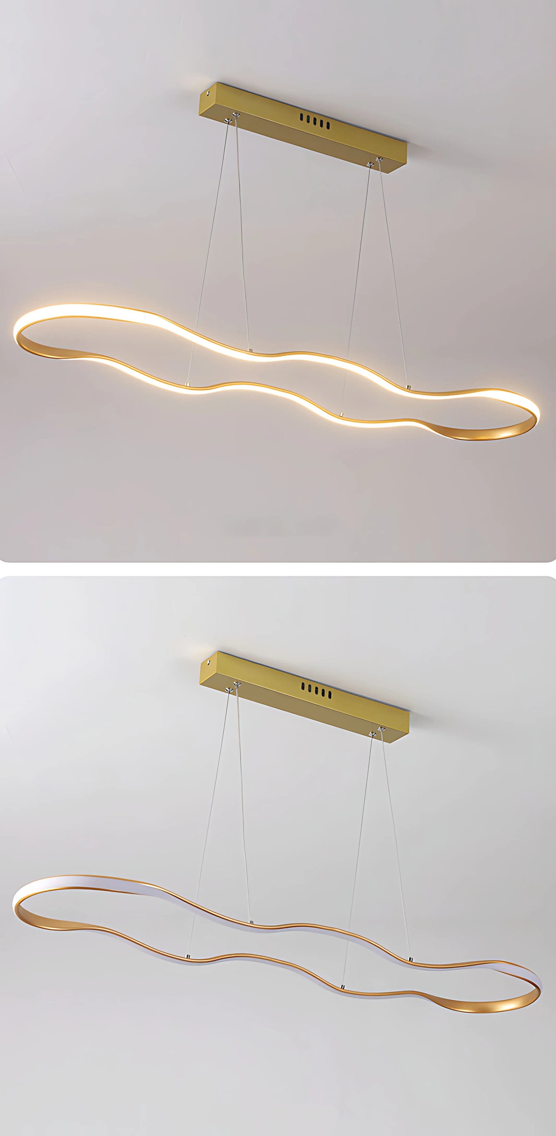 Lampă suspendată LED de tavan LHJ027-CP 100cm aurie  4