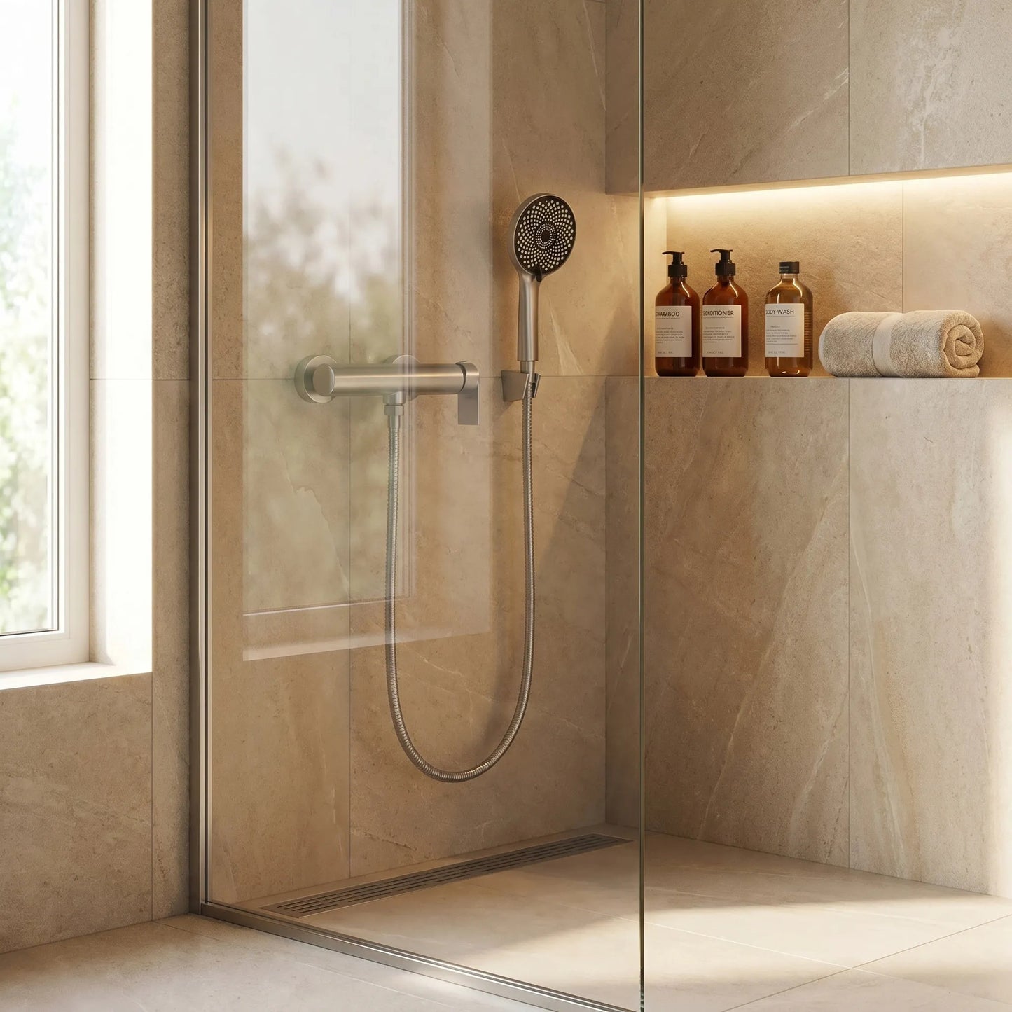 Baterie de duș Rea Hunter Brushed Nickel  4