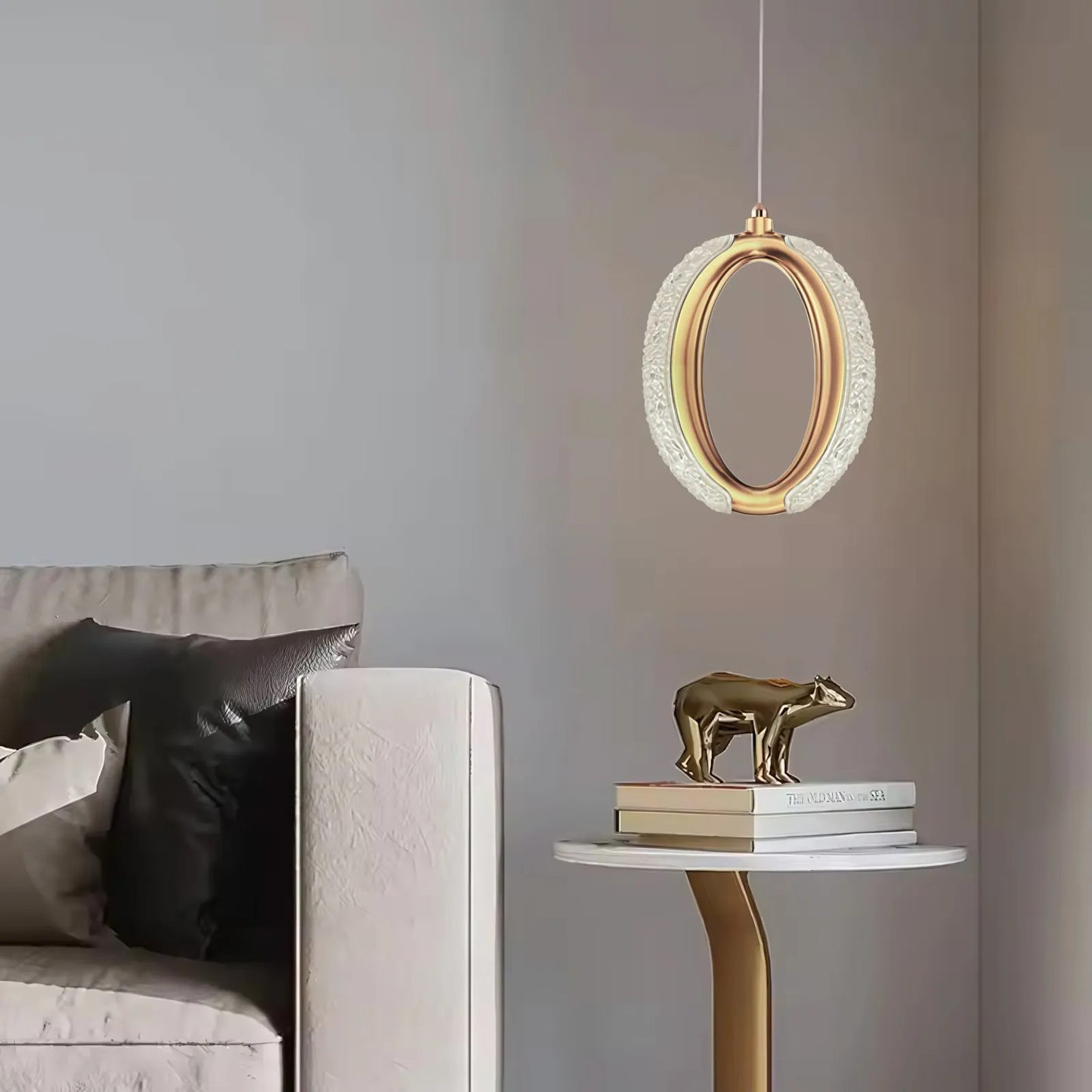 Lustră cu Cristale Suspendată LED G114-1CP Złota  4