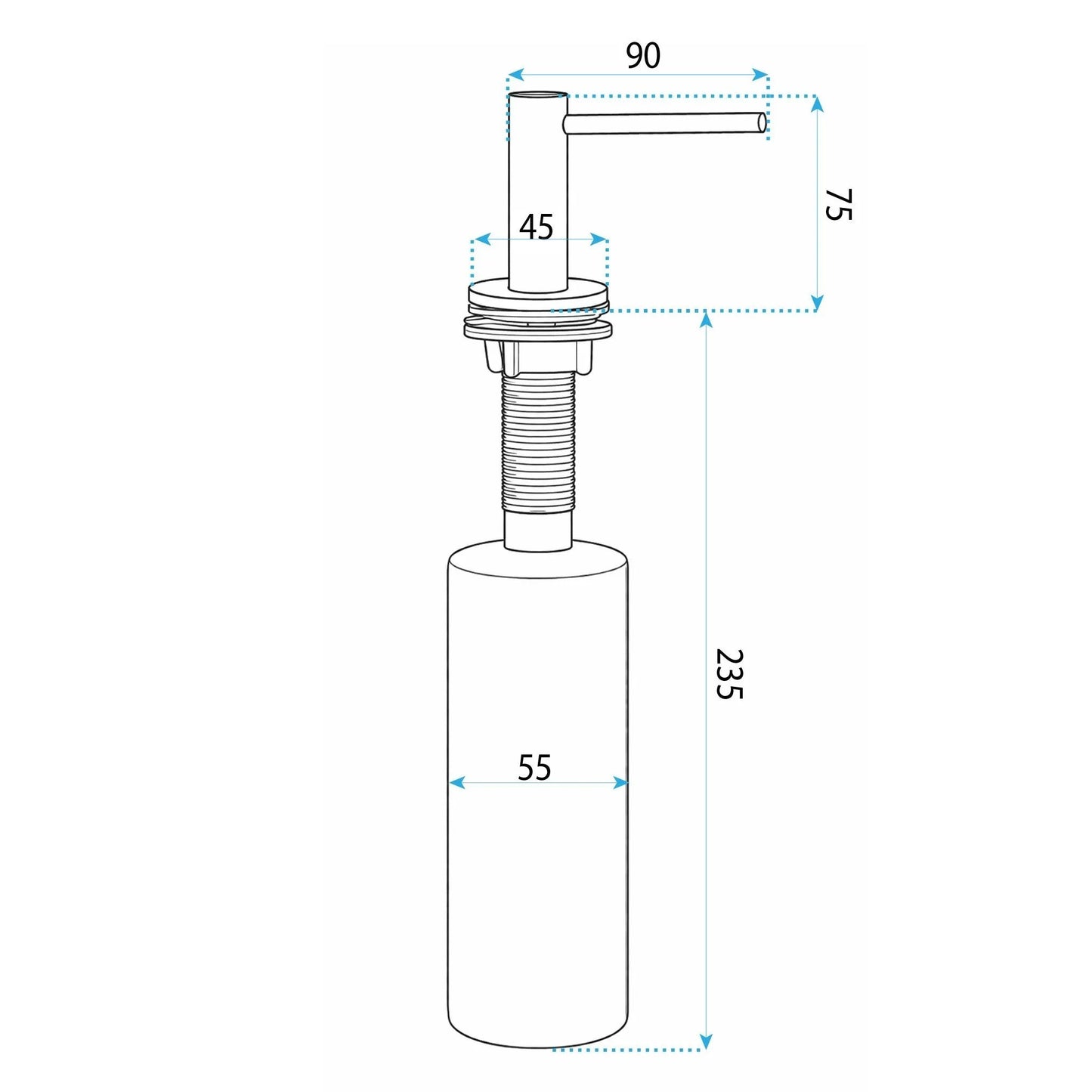 Dispenser chuveta pentru detergent Rea DEX Brush Copper  4